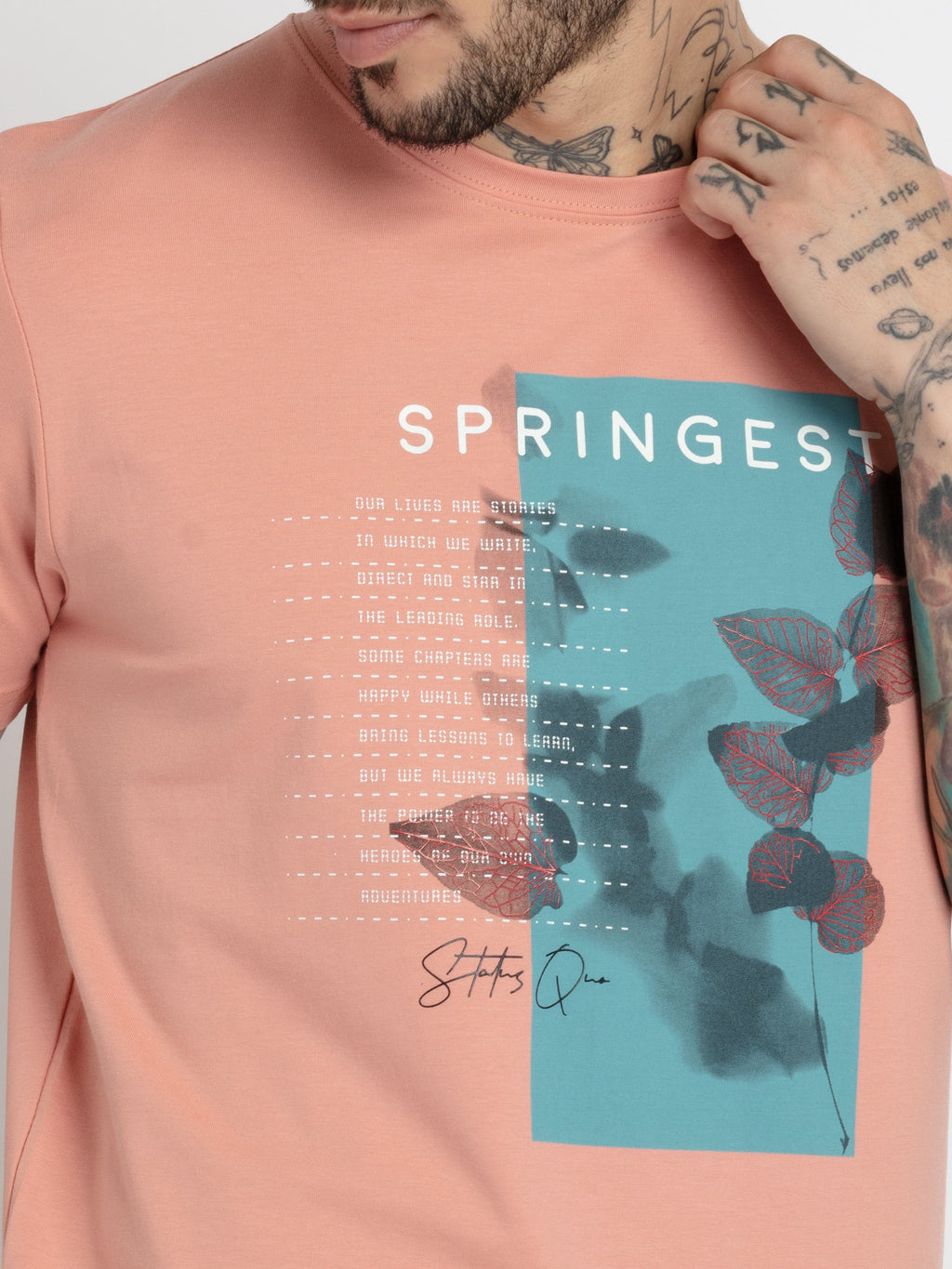 Mens Printed Round Neck T-shirt