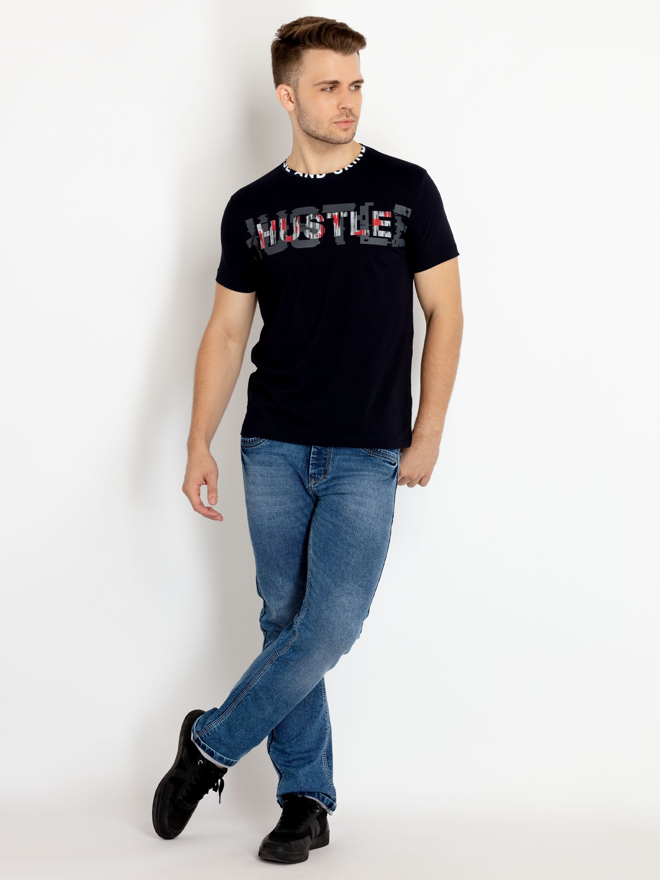 Mens Printed Round Neck T-shirts