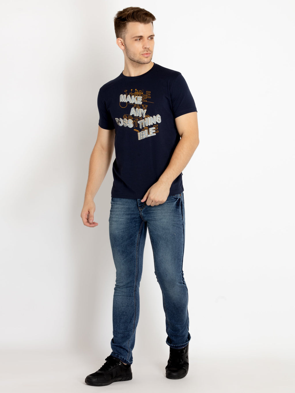 Mens Printed Round Neck T-shirts