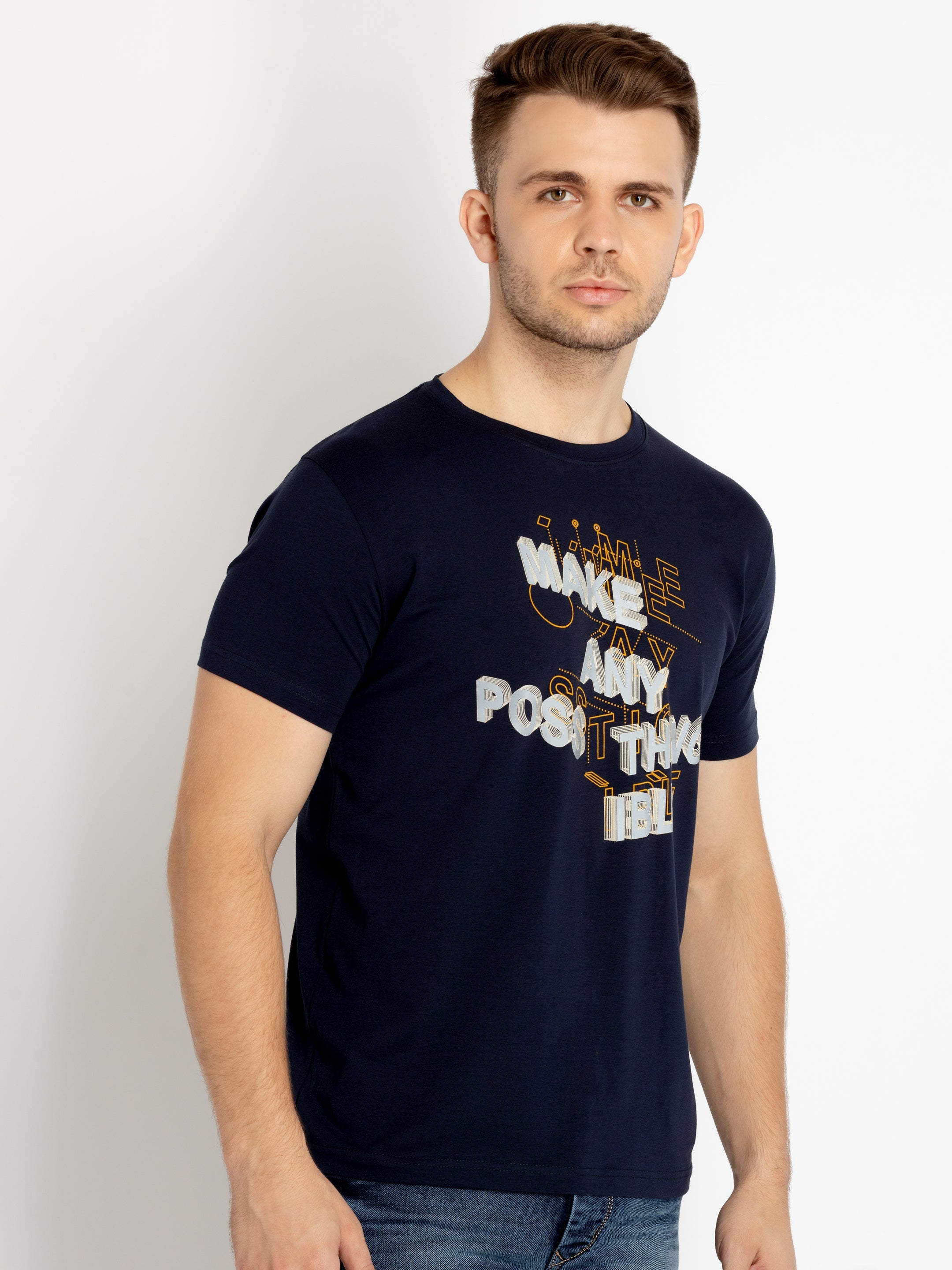 Mens Printed Round Neck T-shirts