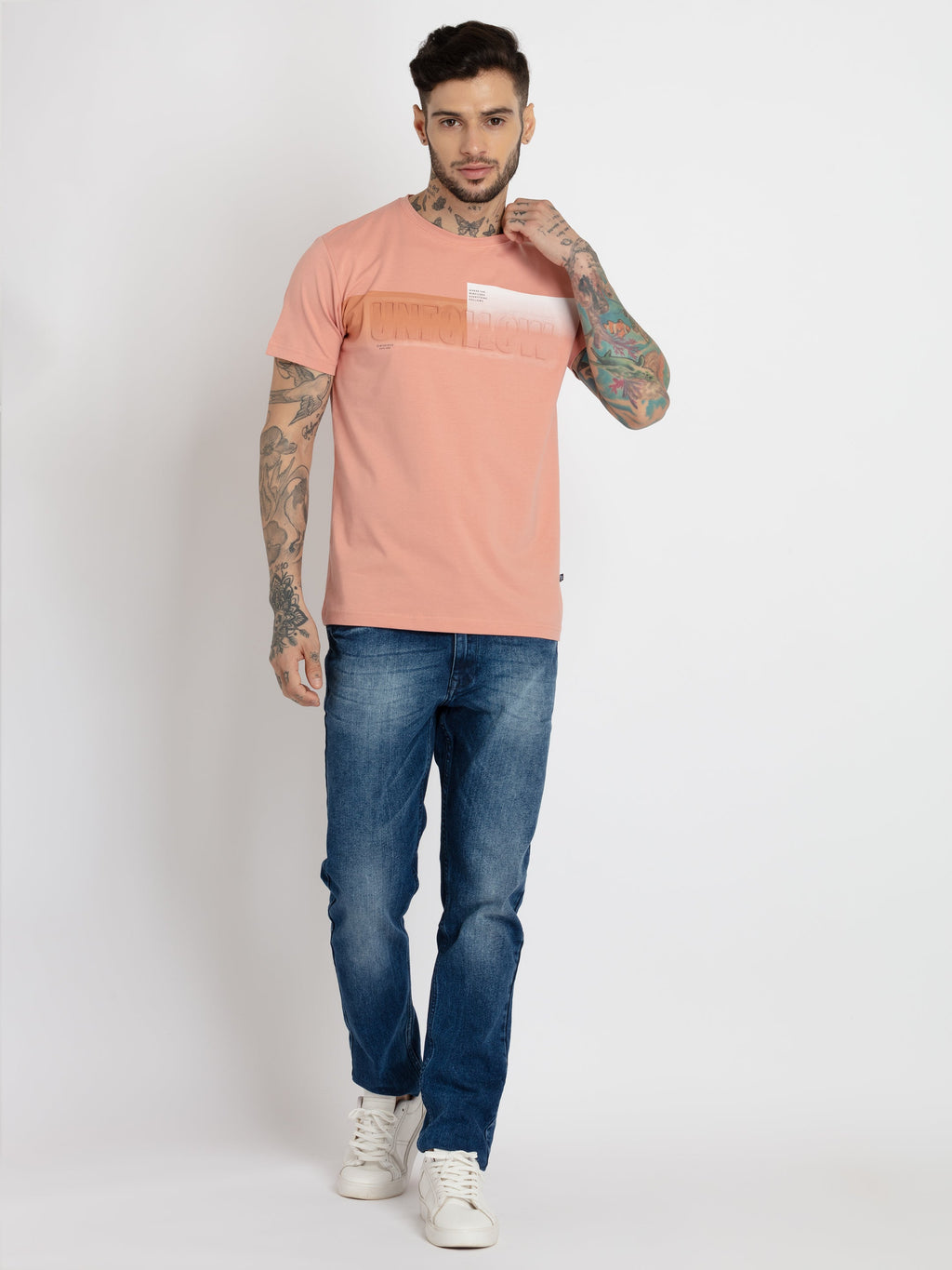 Mens All Over Printed Round Neck T-shirt
