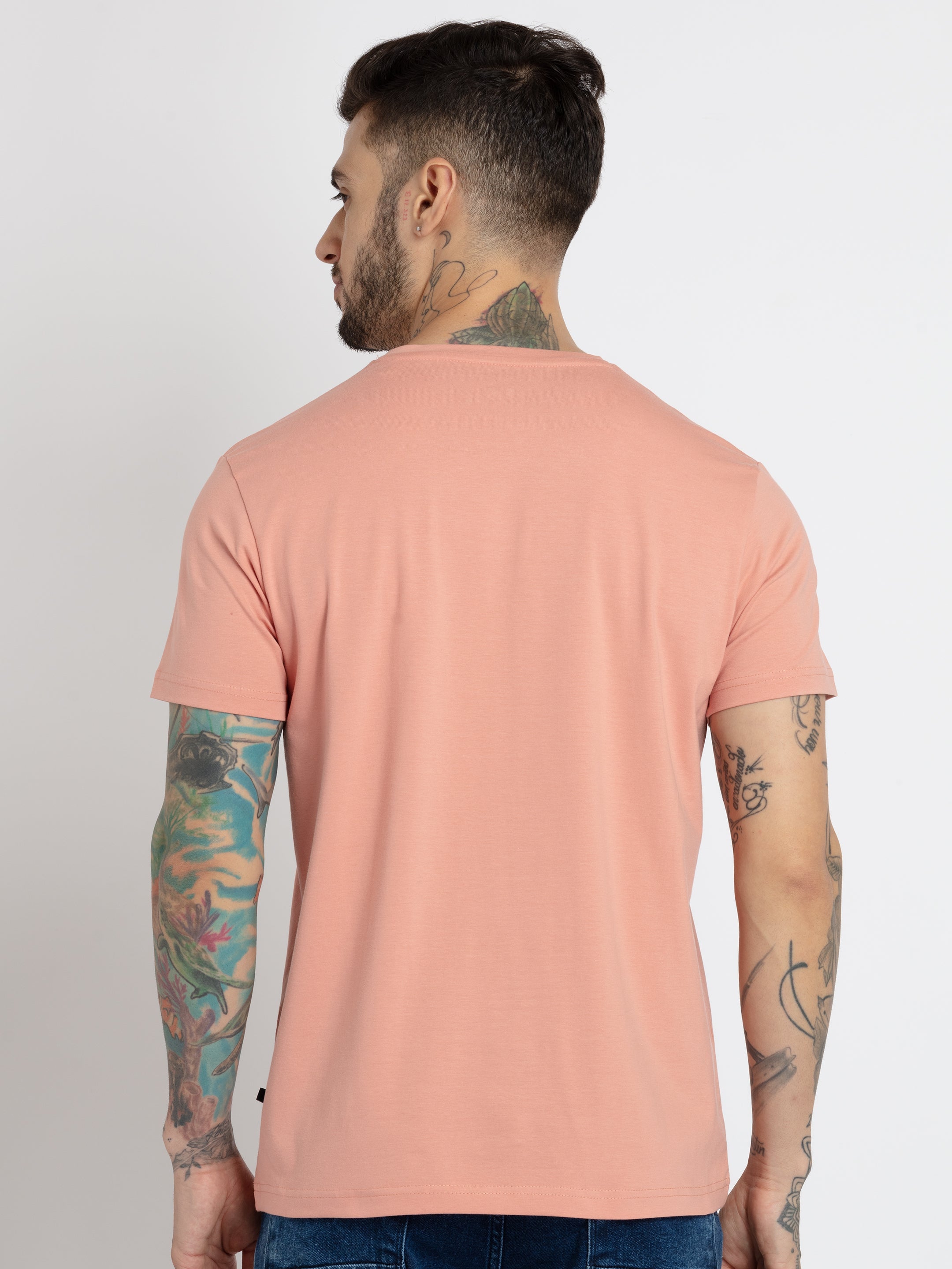Mens All Over Printed Round Neck T-shirt