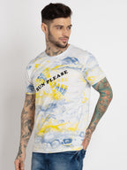 Mens All Over Printed Round Neck T-shirt