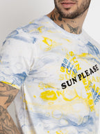 Mens All Over Printed Round Neck T-shirt