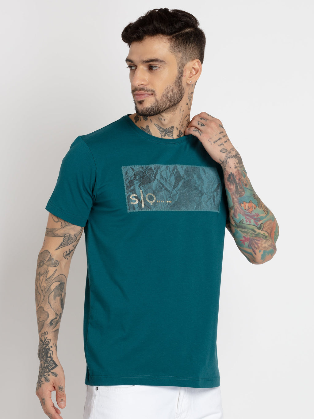 Mens Printed Round Neck T-shirt