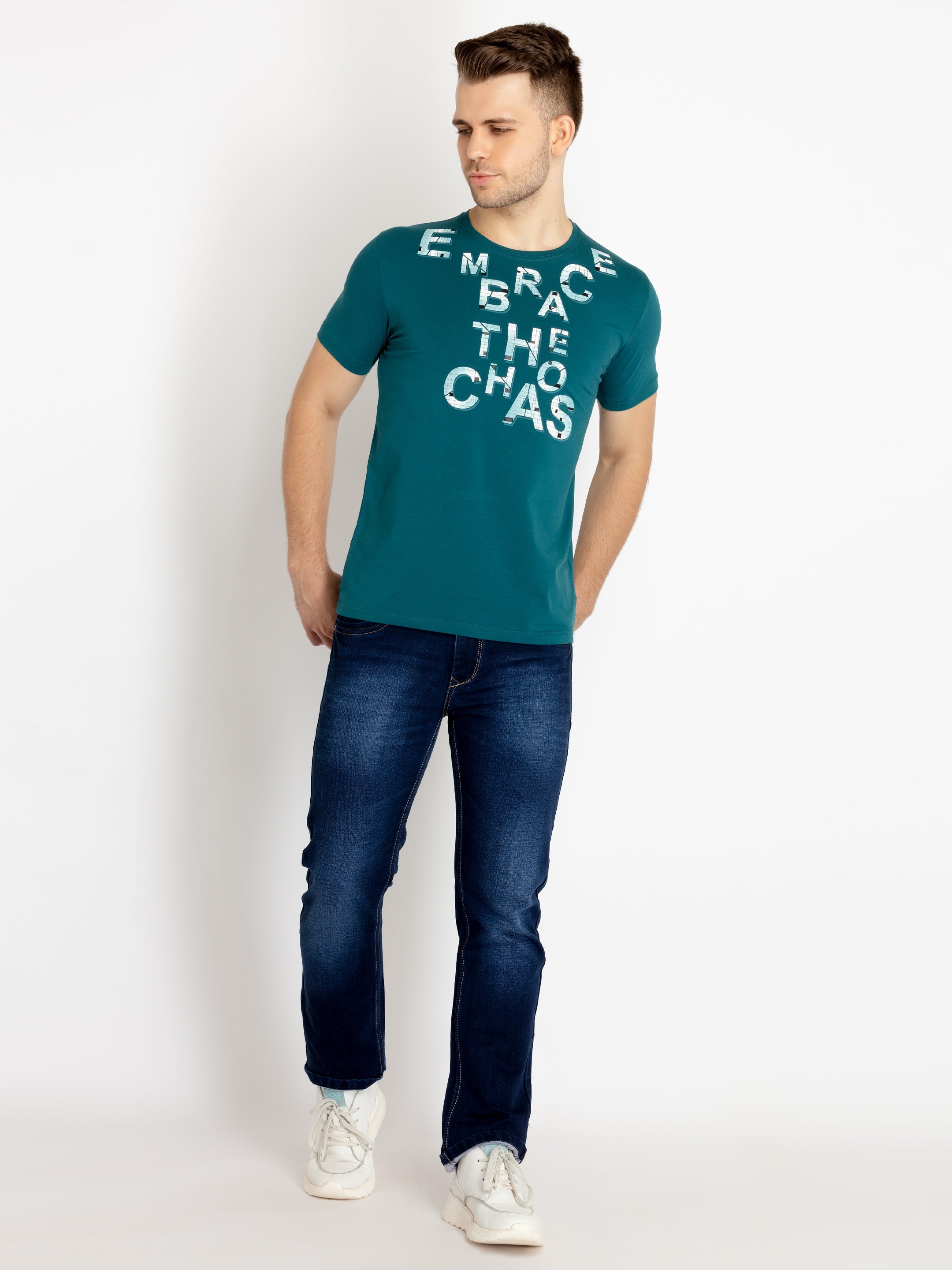 Mens Printed Round Neck T-shirts
