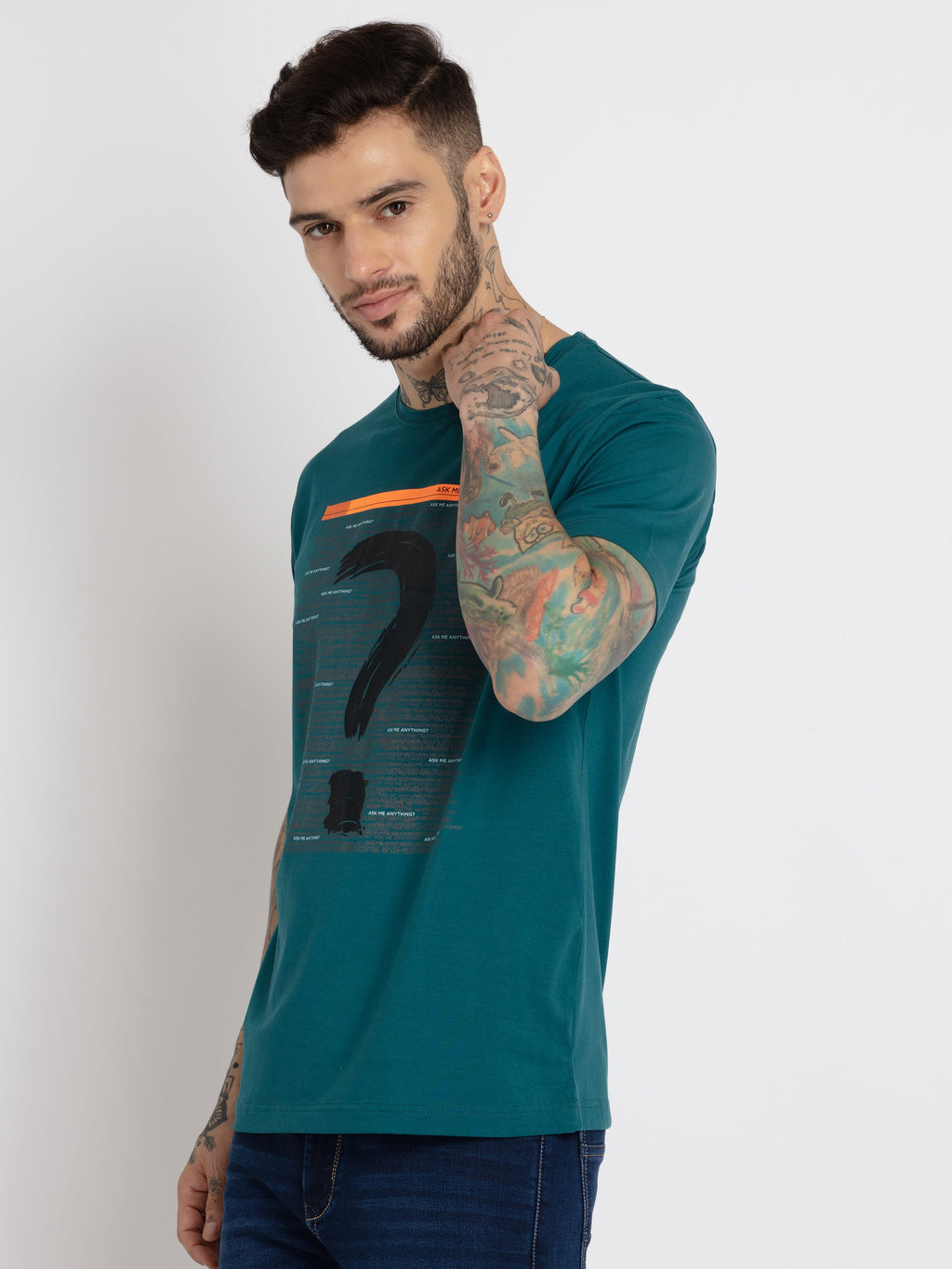 Mens Printed Round Neck T-shirt