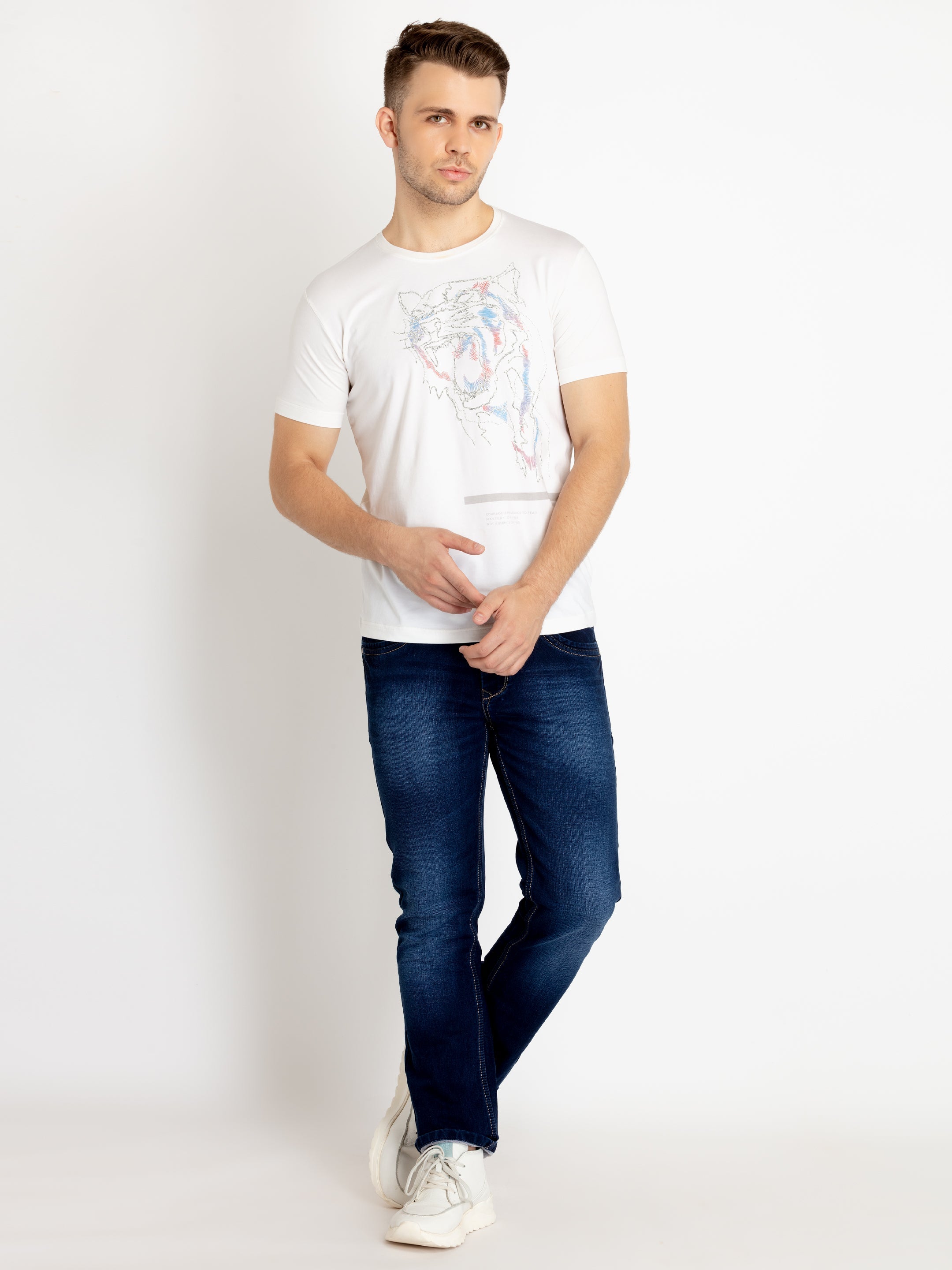 Mens Printed Round Neck T-shirts