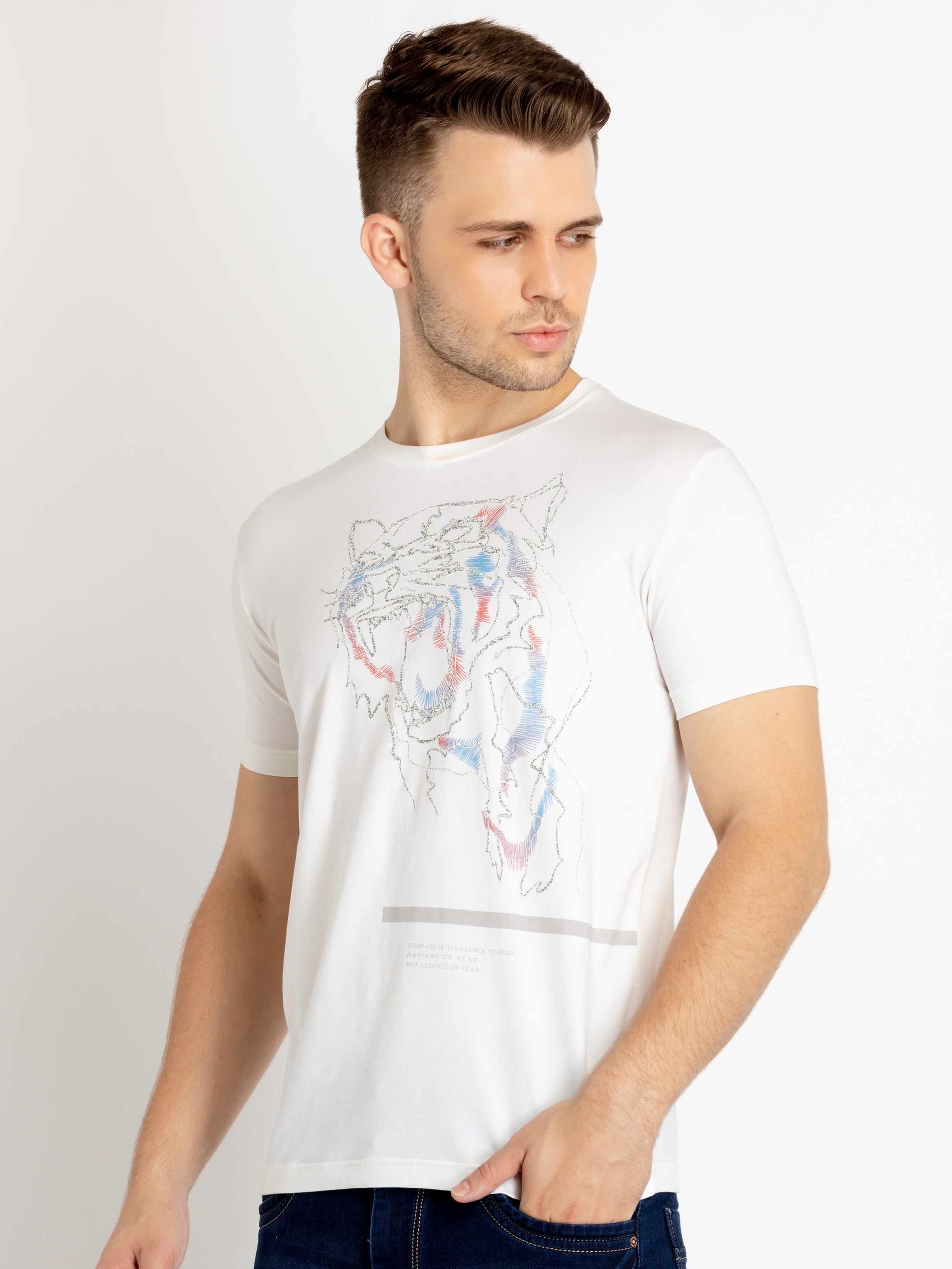 Mens Printed Round Neck T-shirts