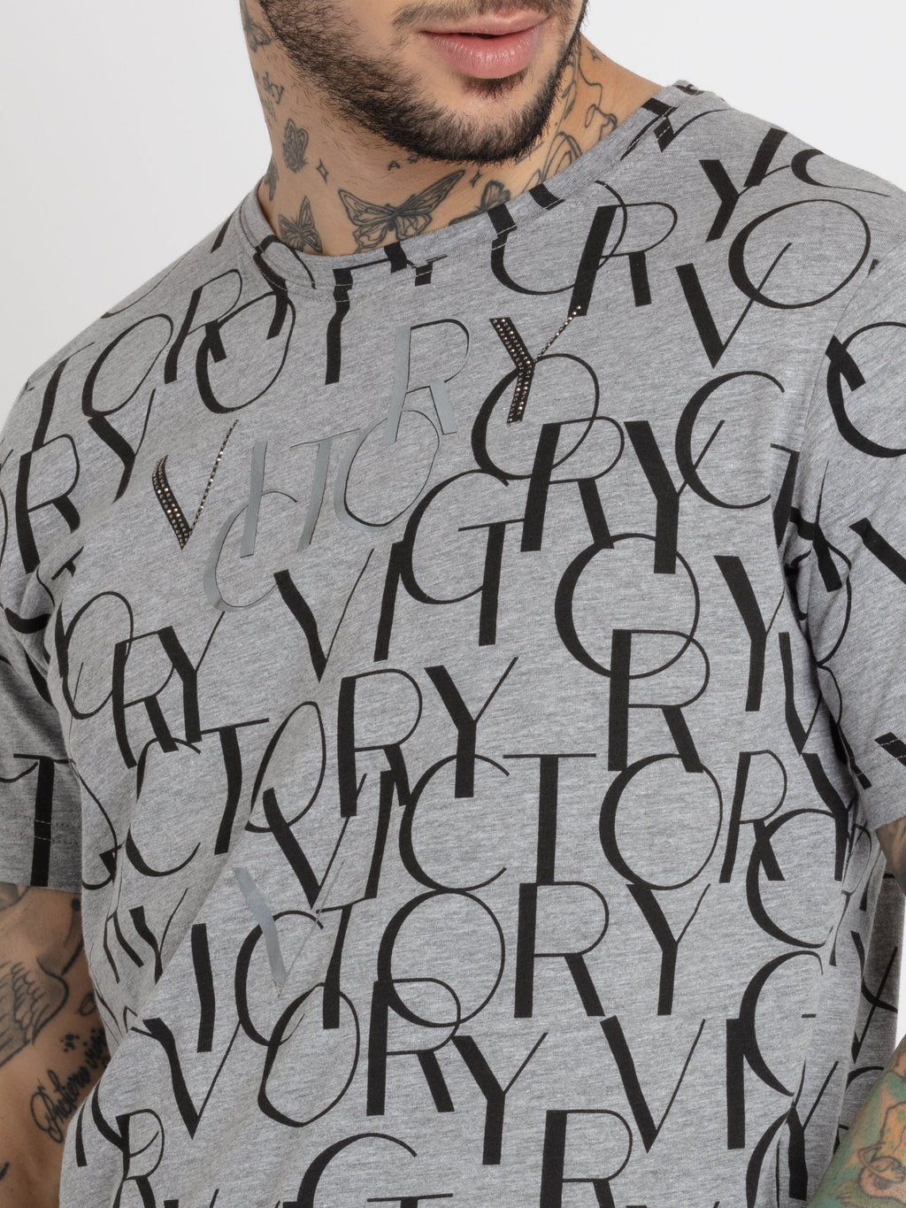 Mens All Over Printed Round Neck T-shirt