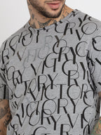 Mens All Over Printed Round Neck T-shirt