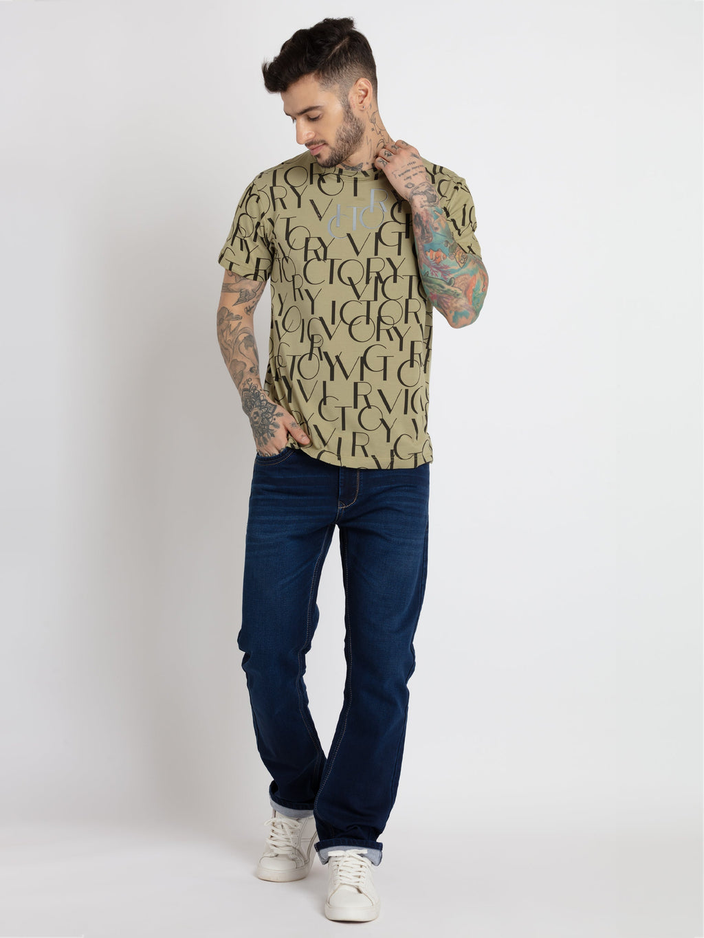 Mens Printed Round Neck T-shirt