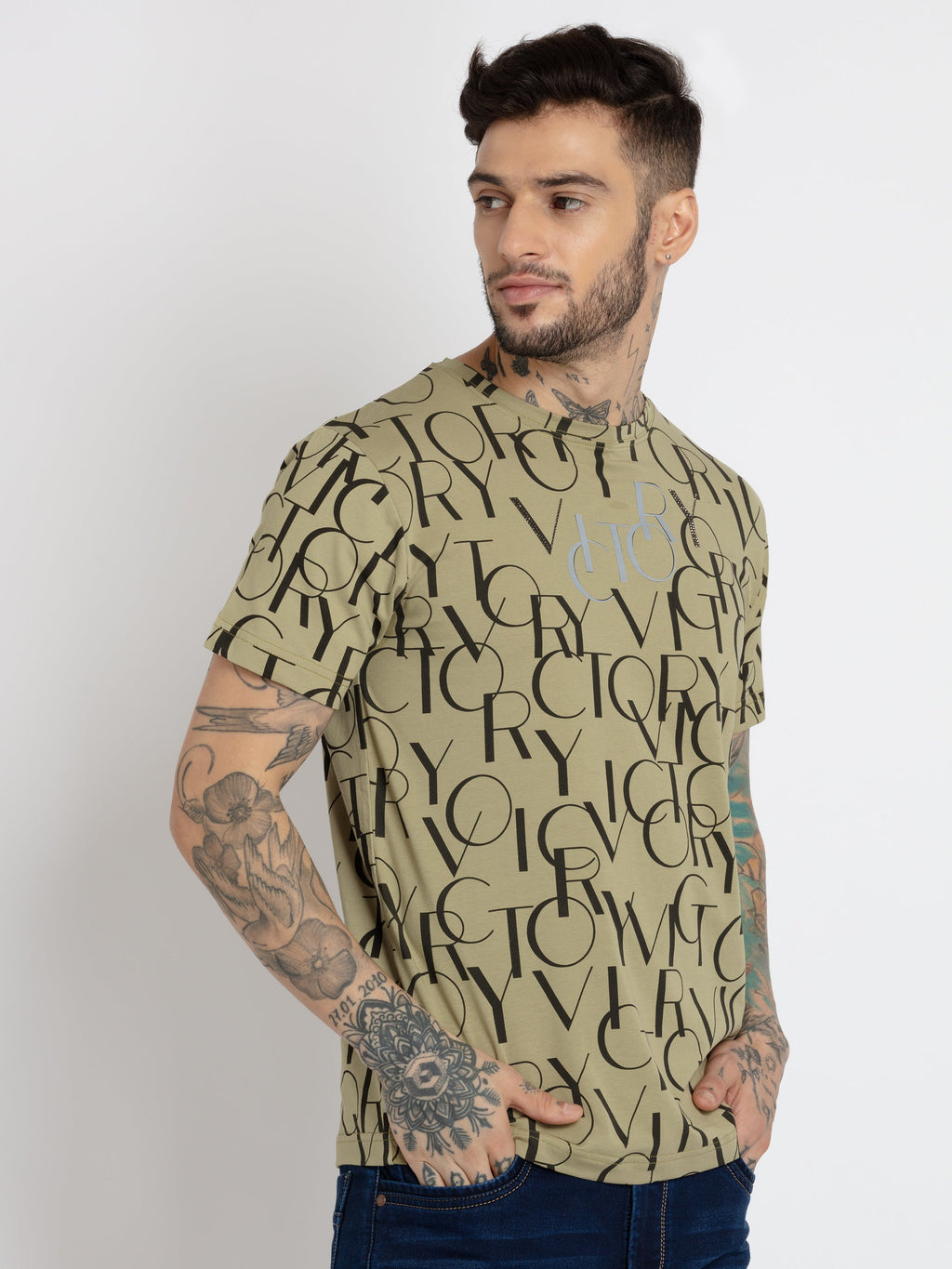 Mens Printed Round Neck T-shirt