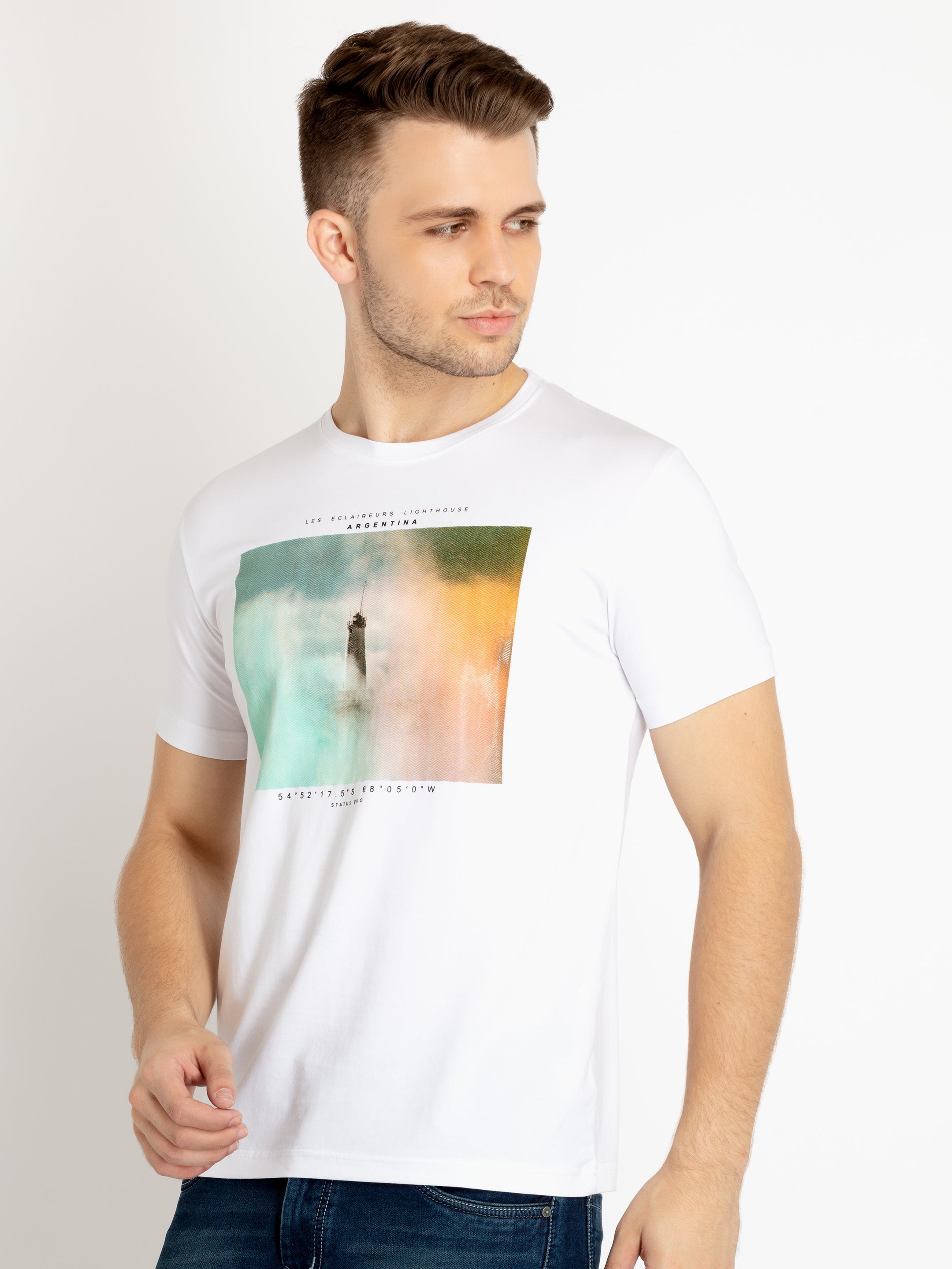 Mens Printed Round Neck T-shirts