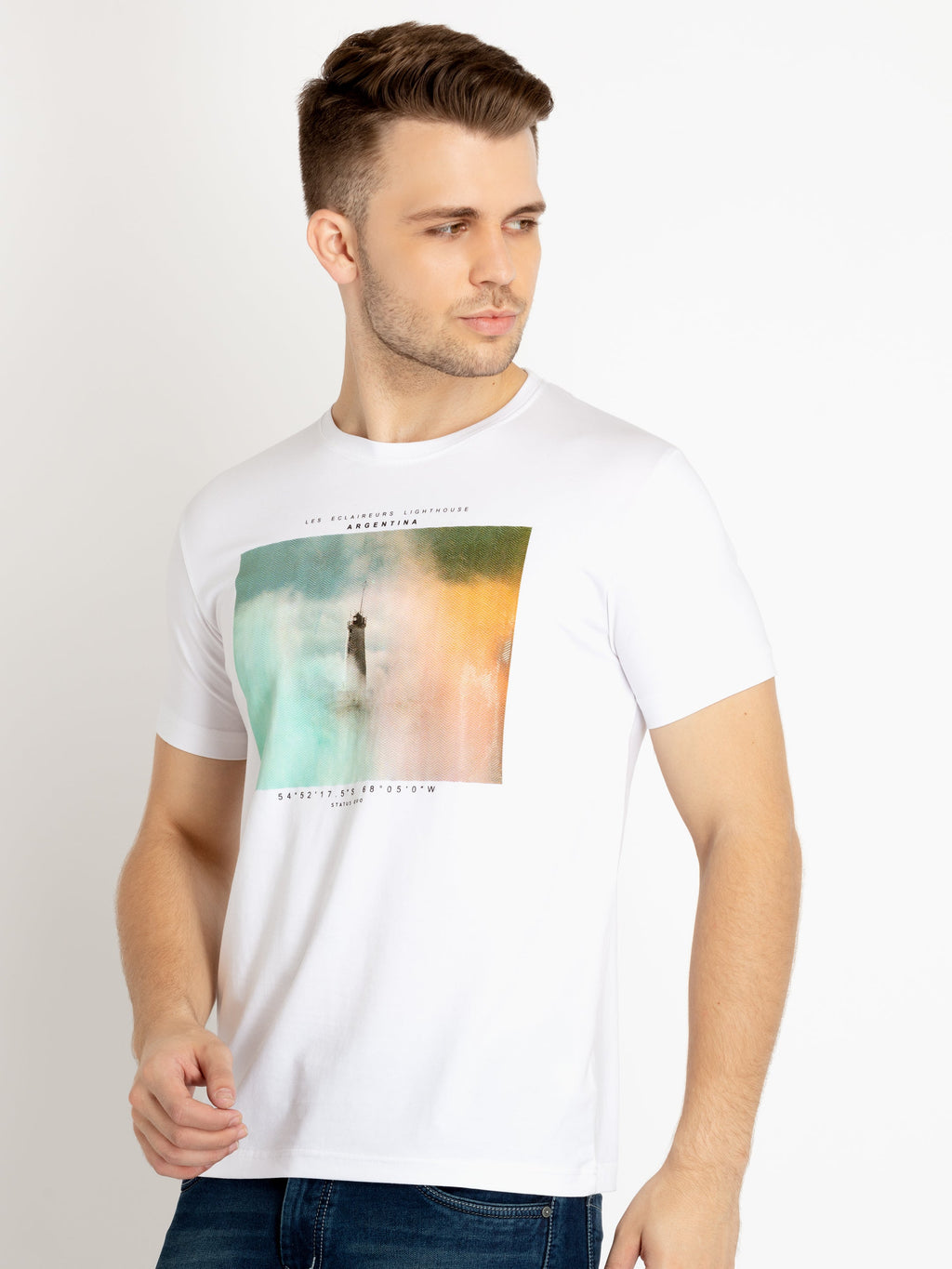 Mens Printed Round Neck T-shirts