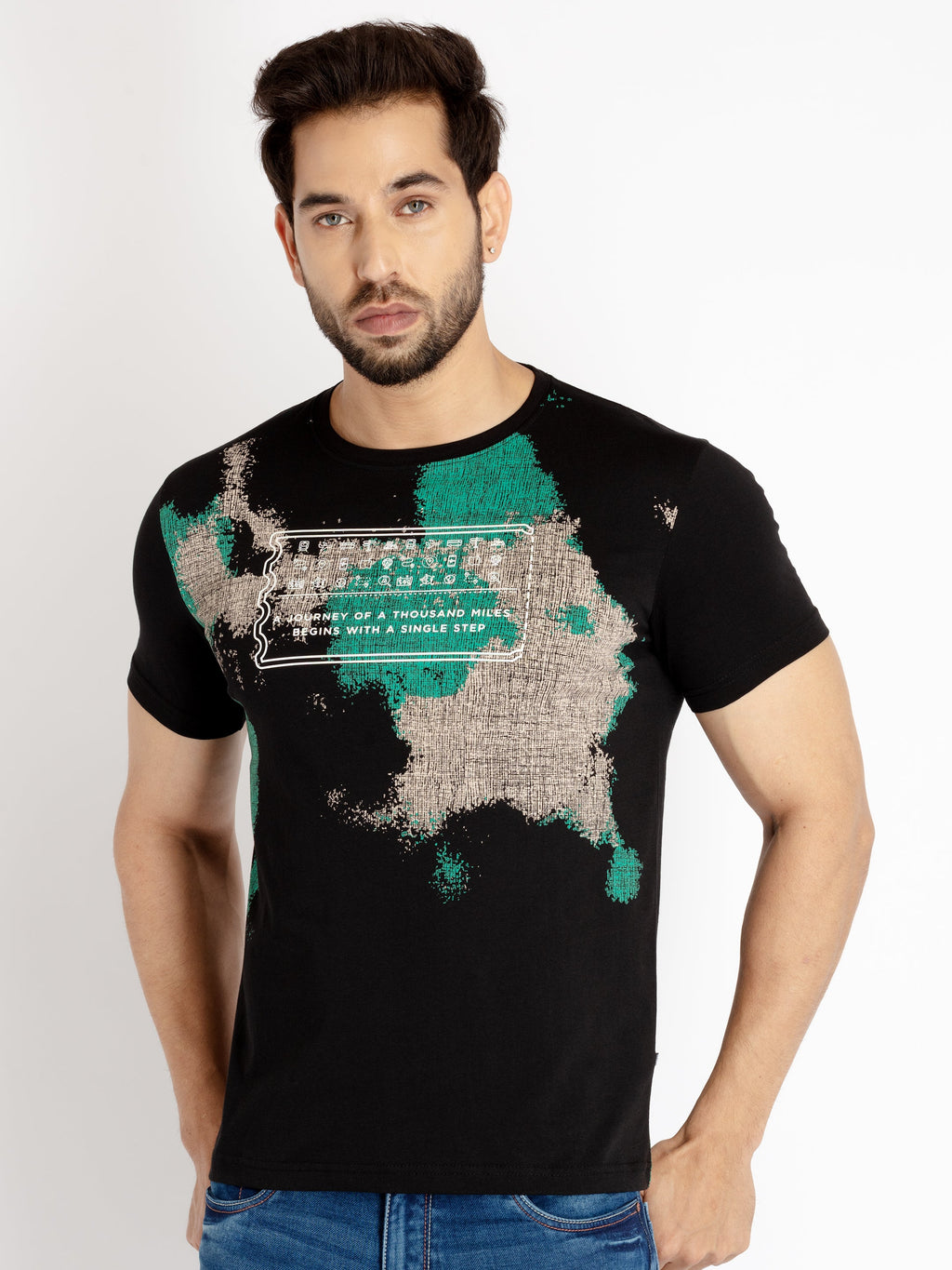 Mens Printed Round Neck T-shirt