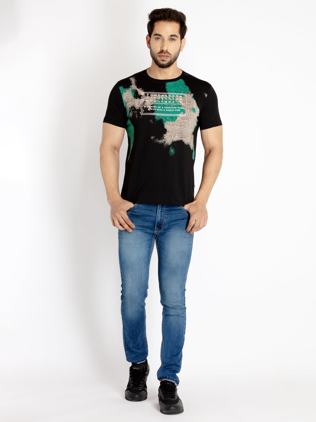 Mens Printed Round Neck T-shirt