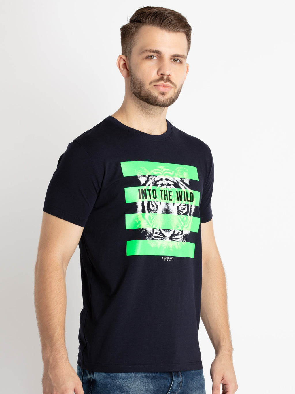 Mens Printed Round Neck T-Shirt