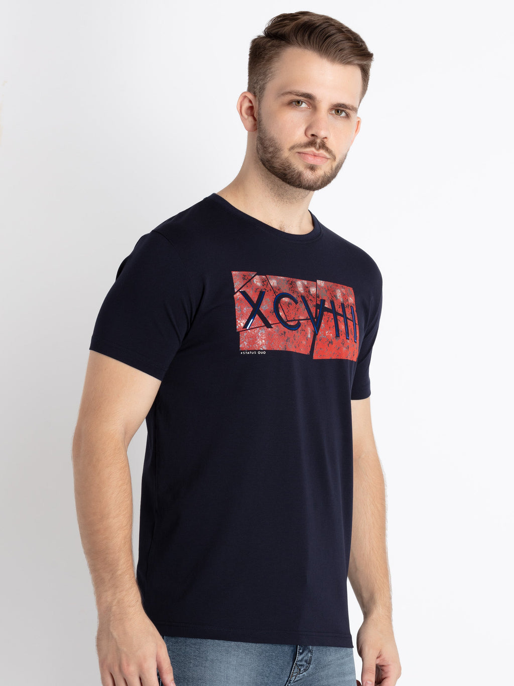 Mens Printed Round Neck T-Shirt