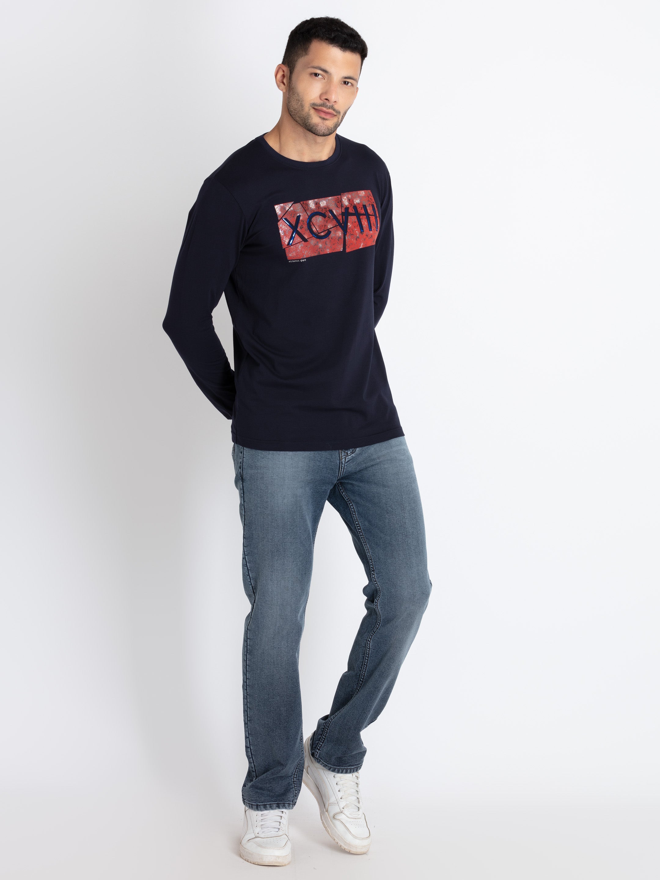 Mens Printed Round Neck T-Shirt