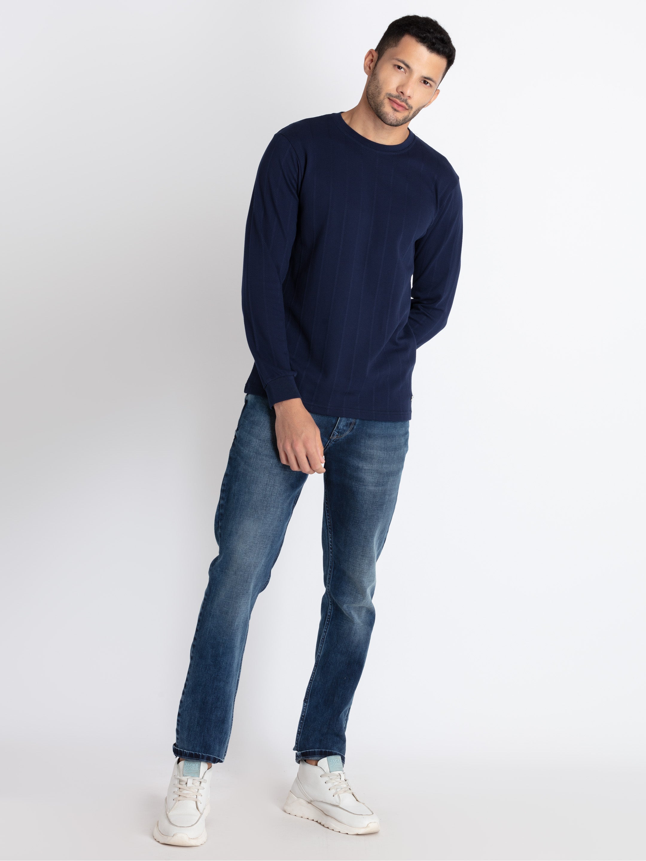 Mens Solid Round Neck T-Shirt