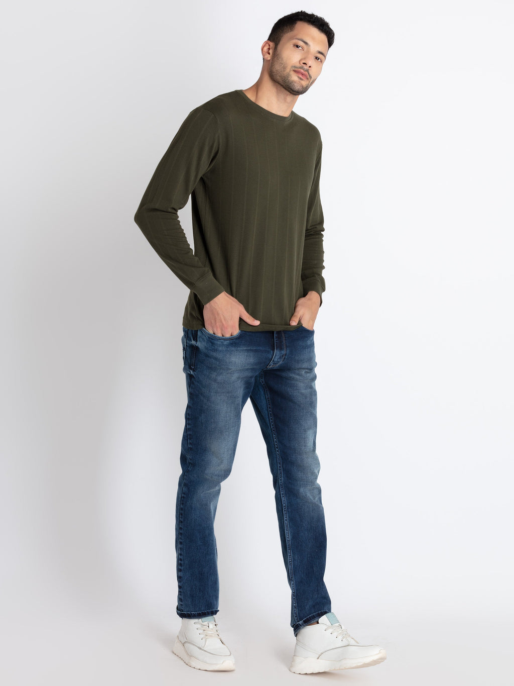 Mens Solid Round Neck T-Shirt