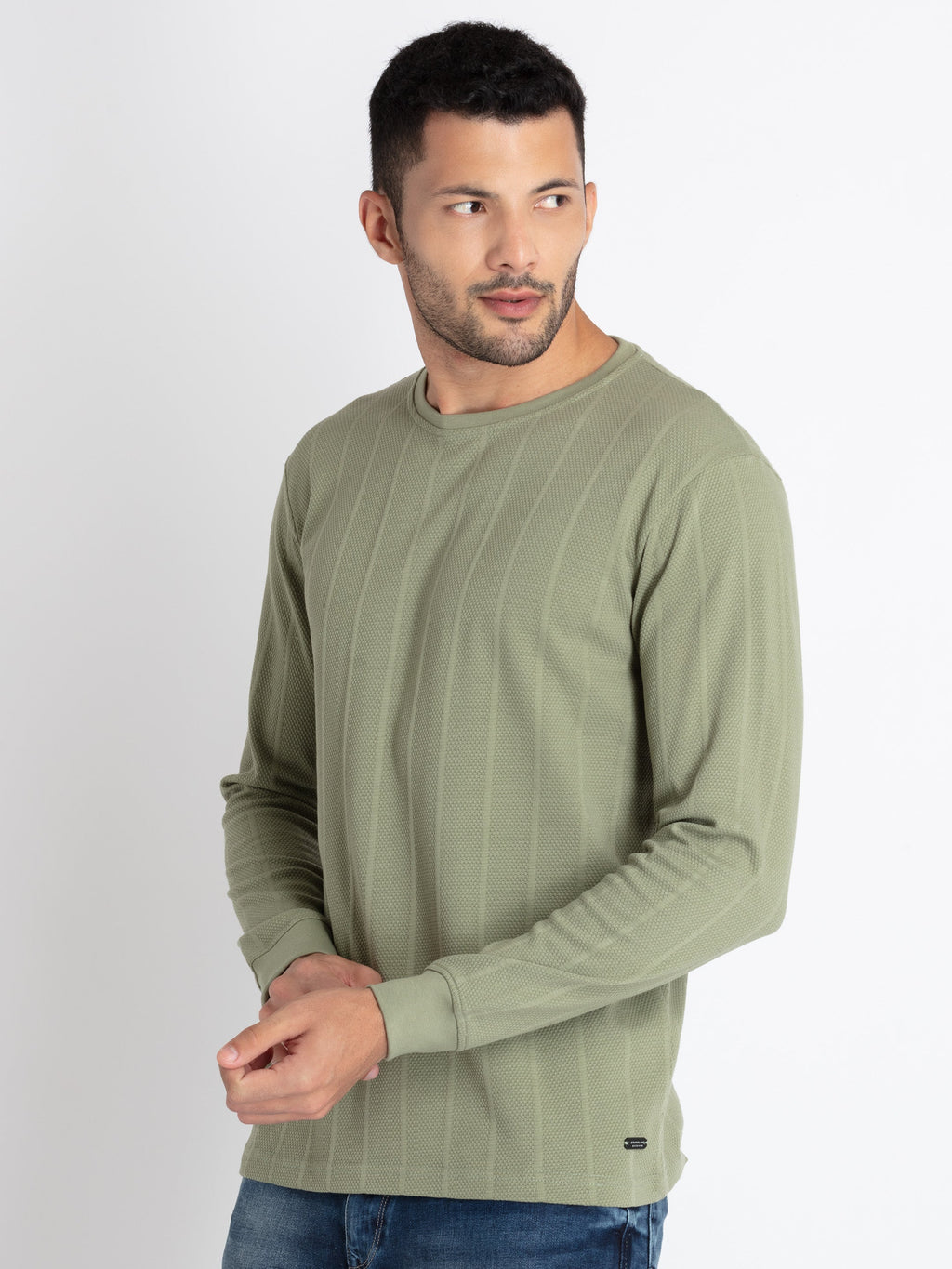 Mens Solid Round Neck T-Shirt