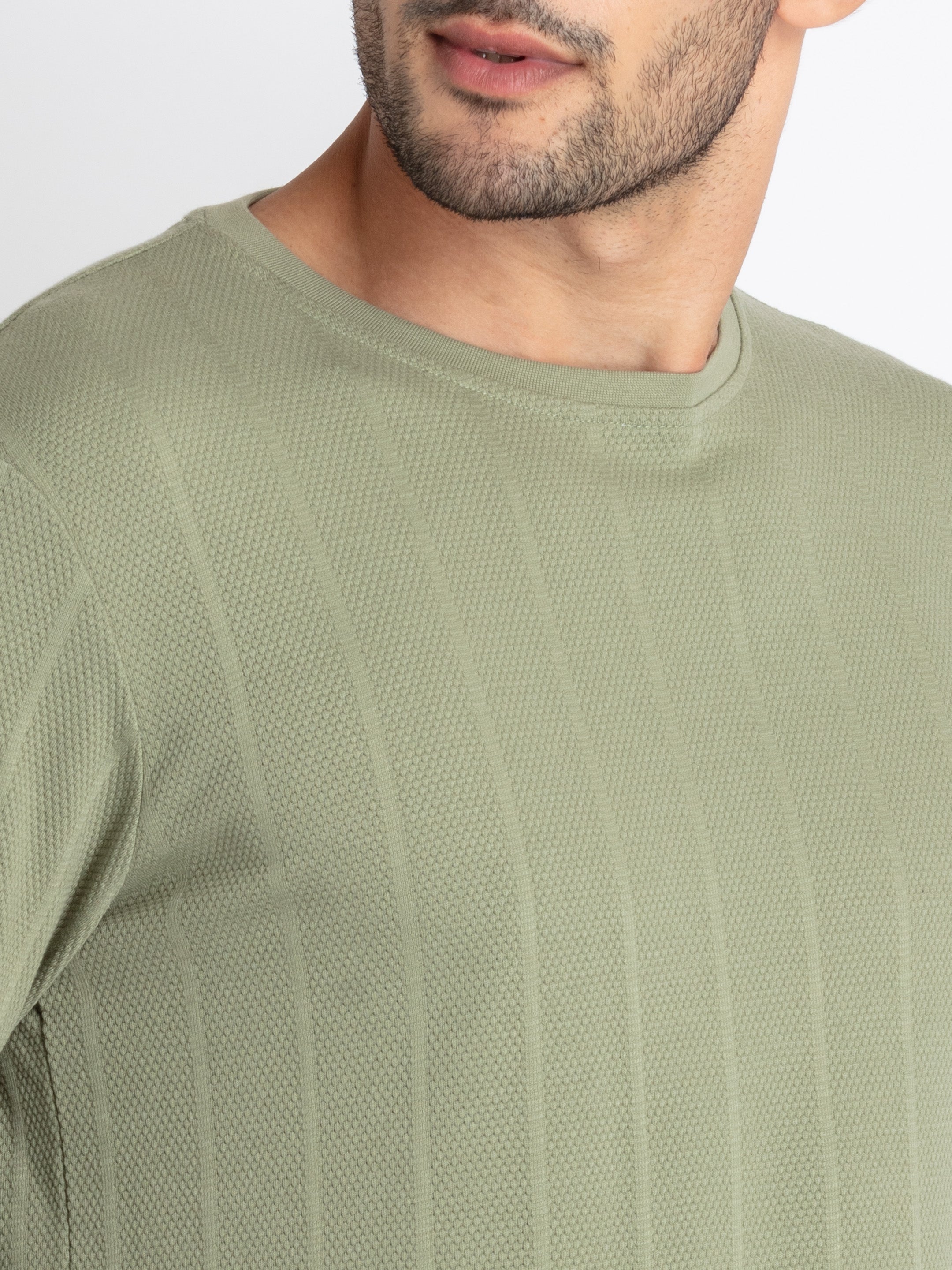 Mens Solid Round Neck T-Shirt
