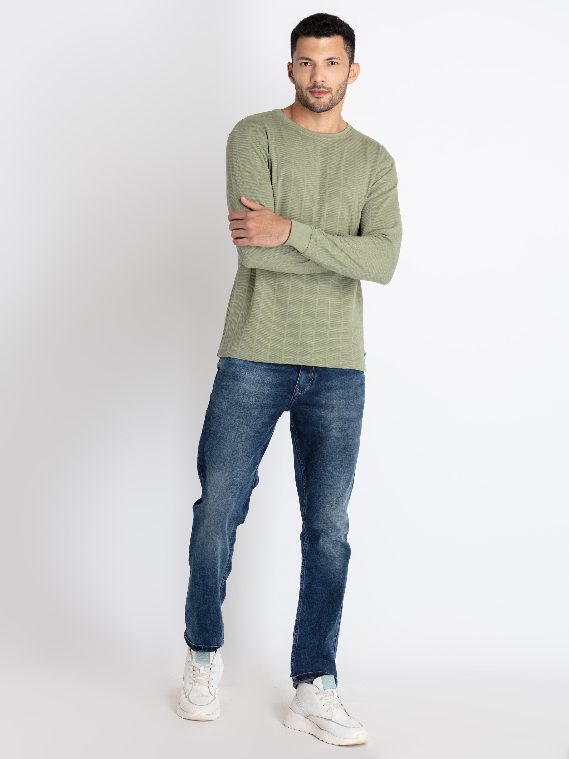 Mens Solid Round Neck T-Shirt
