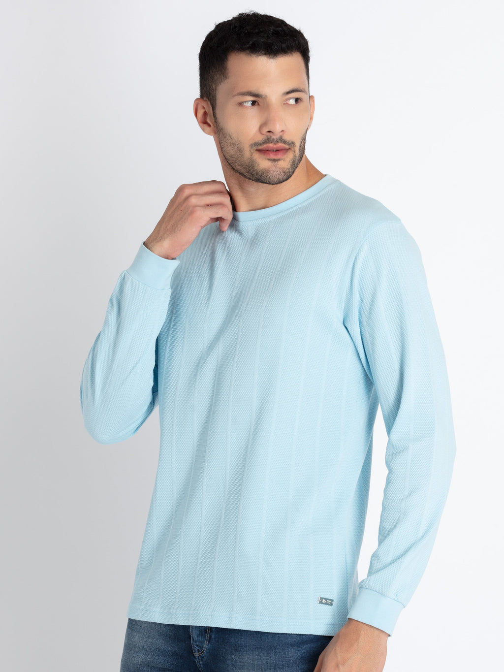 Mens Solid Round Neck T-Shirt