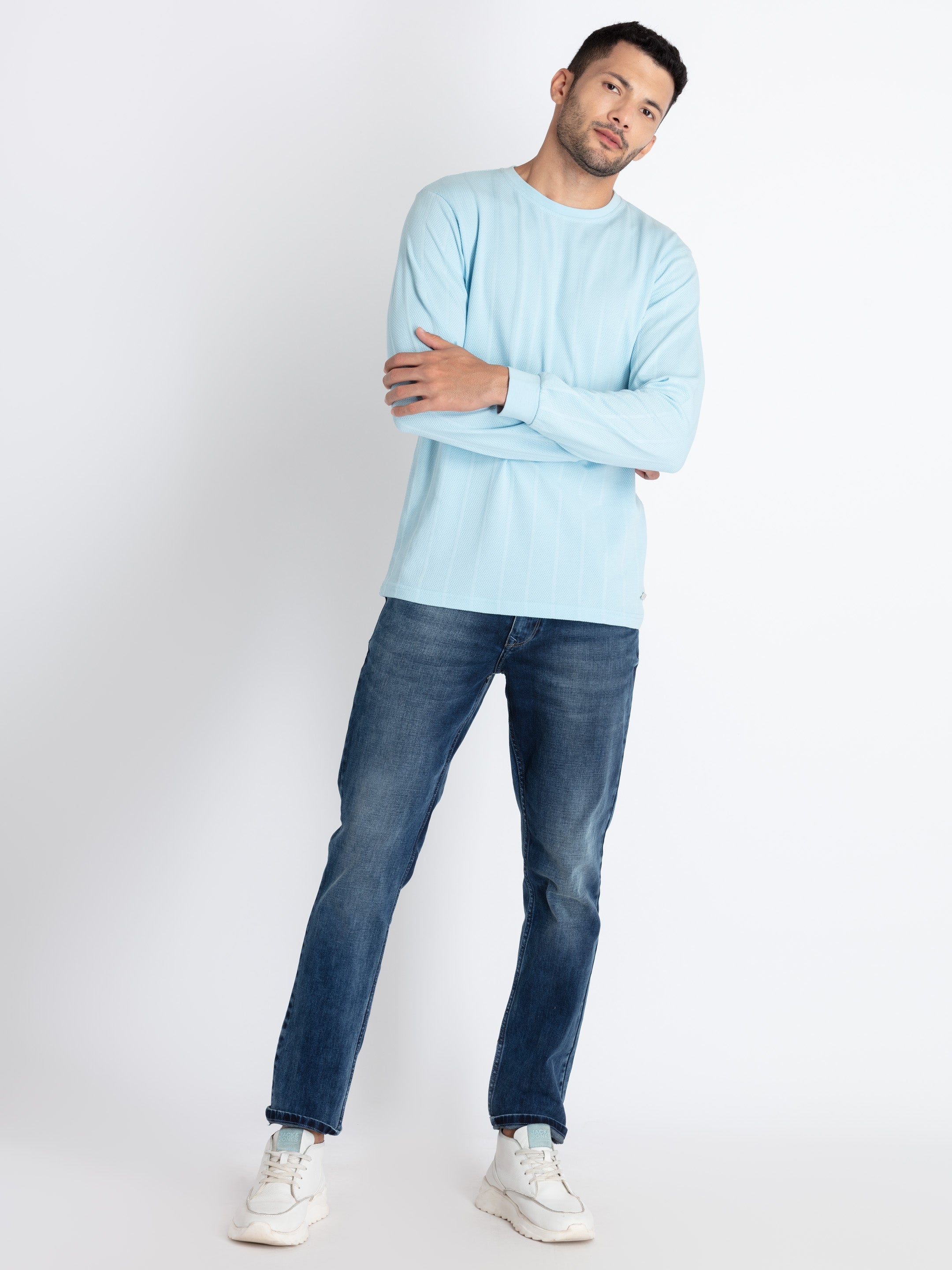Mens Solid Round Neck T-Shirt