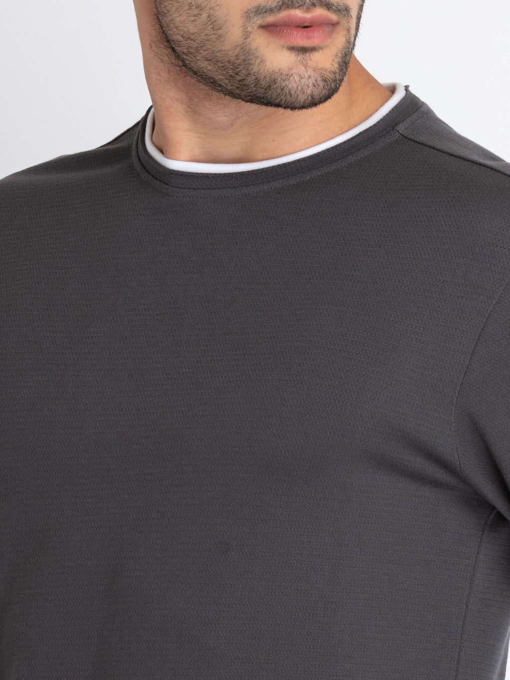 Mens Solid Round Neck T-Shirt