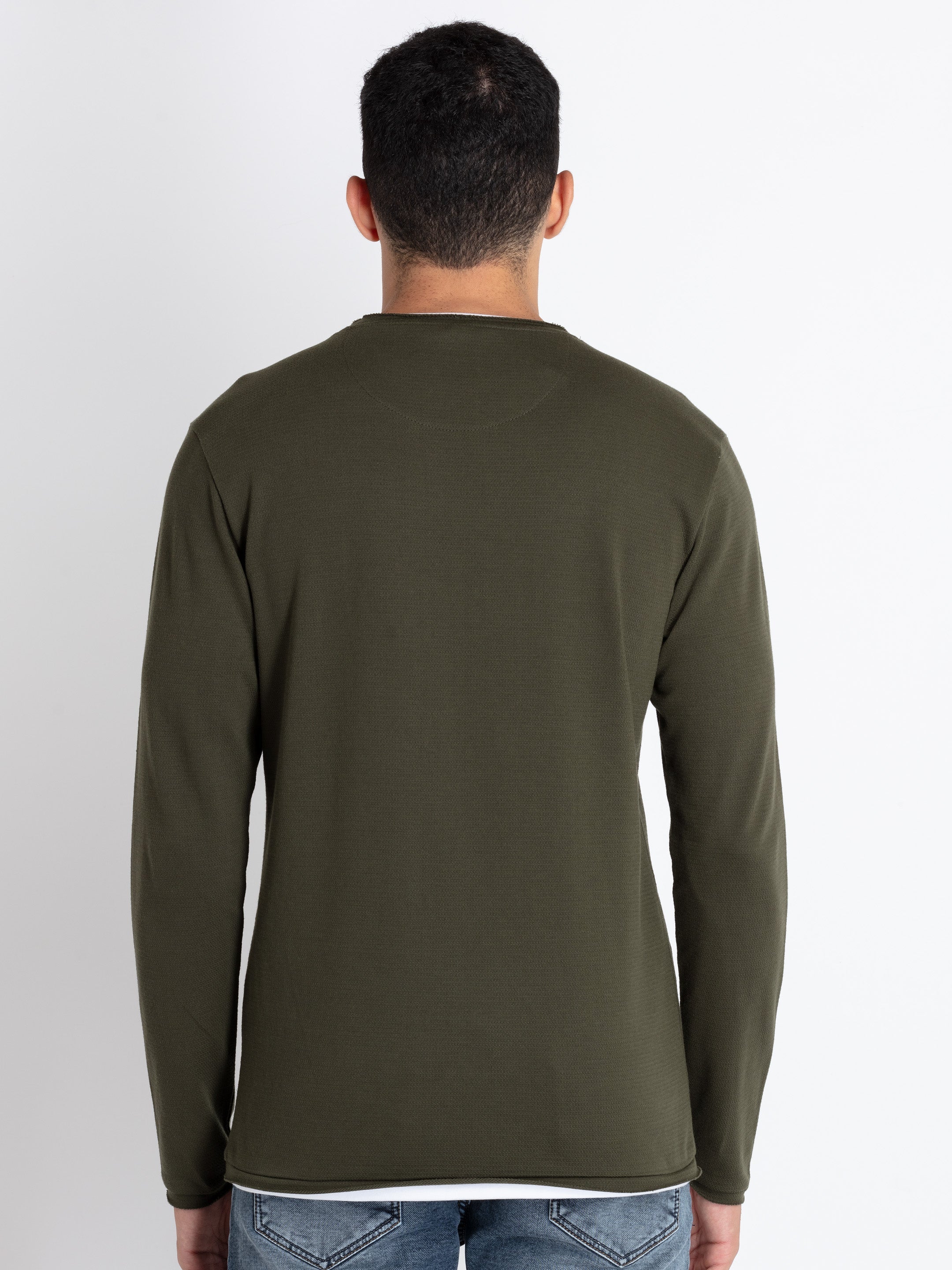 Mens Solid Round Neck T-Shirt