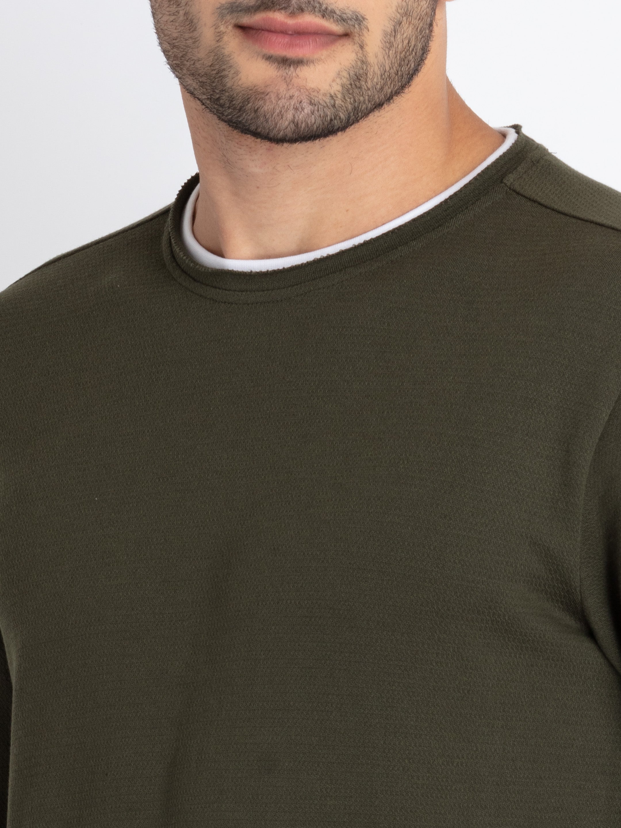 Mens Solid Round Neck T-Shirt
