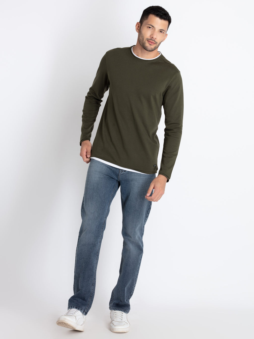 Mens Solid Round Neck T-Shirt