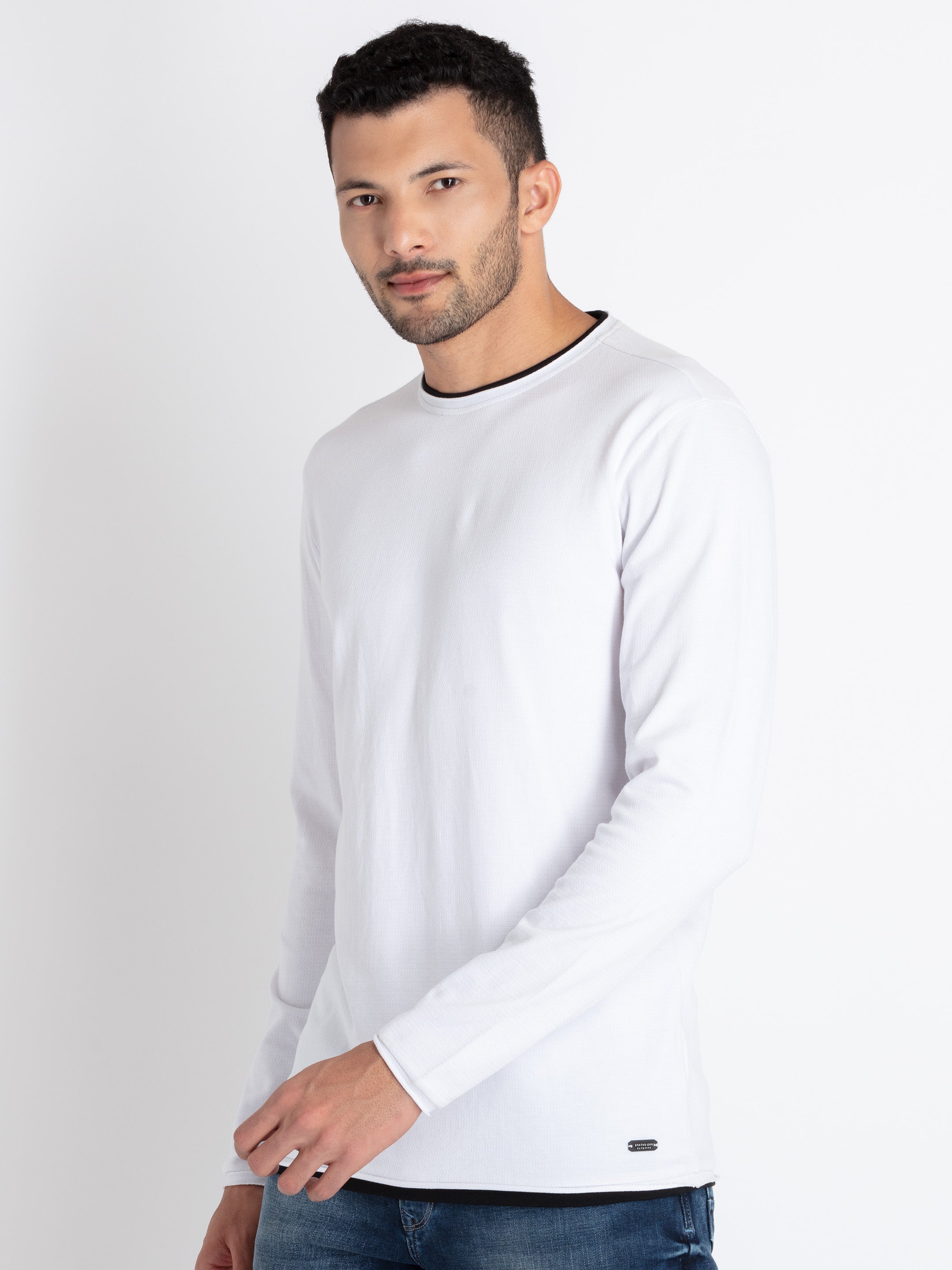 Mens Solid Round Neck T-Shirt Secondary image