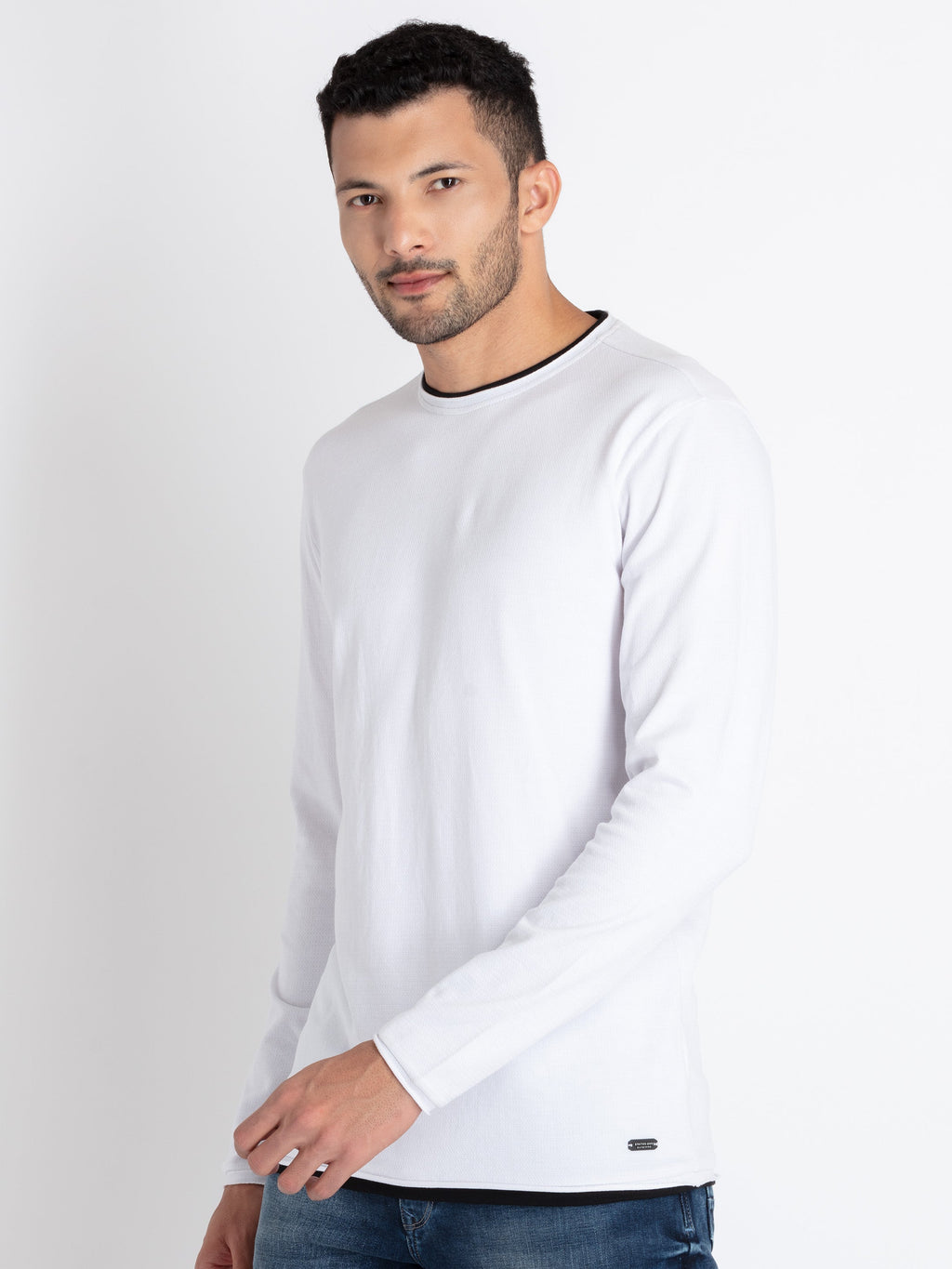 Mens Solid Round Neck T-Shirt