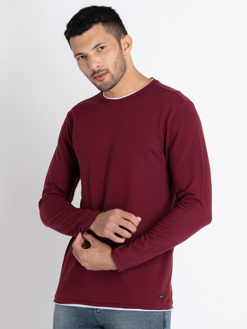 Mens Solid Round Neck T-Shirt