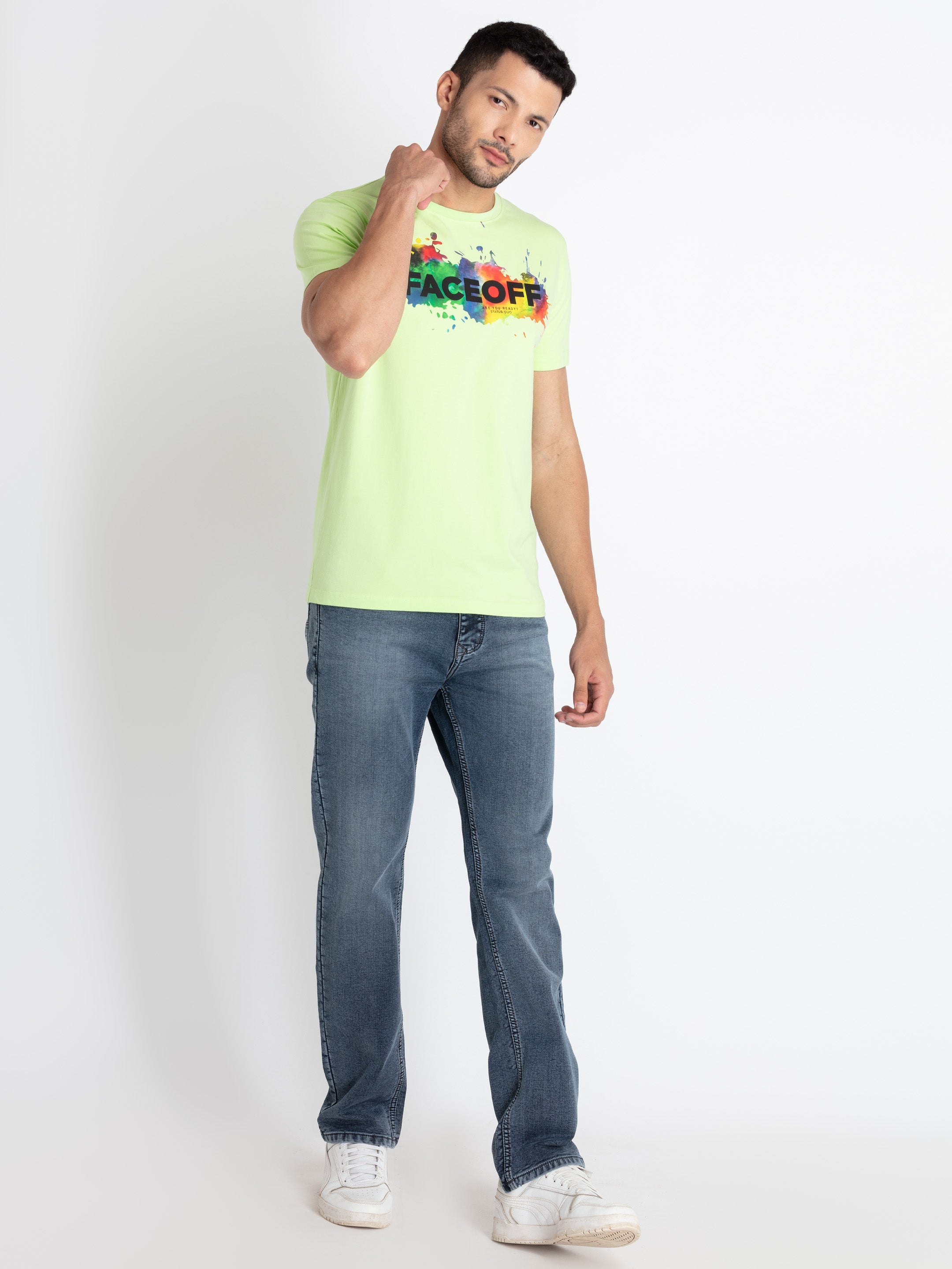 Mens Printed Round Neck T-Shirt