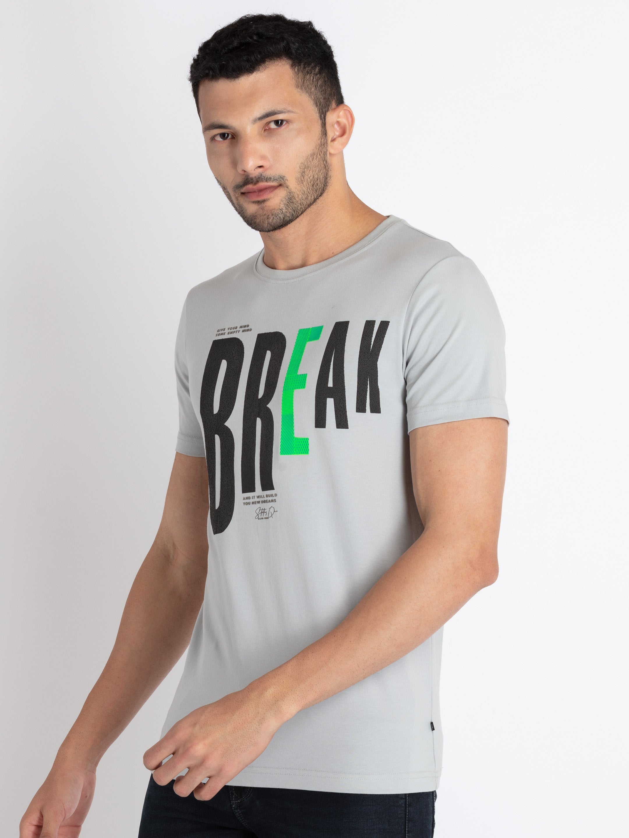 Mens Printed Round Neck T-Shirt