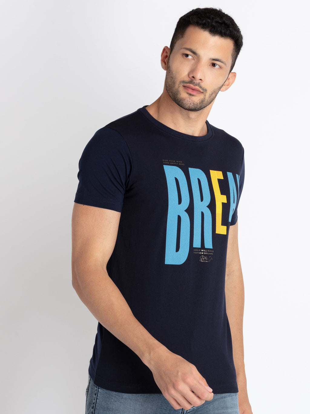 Mens Printed Round Neck T-Shirt