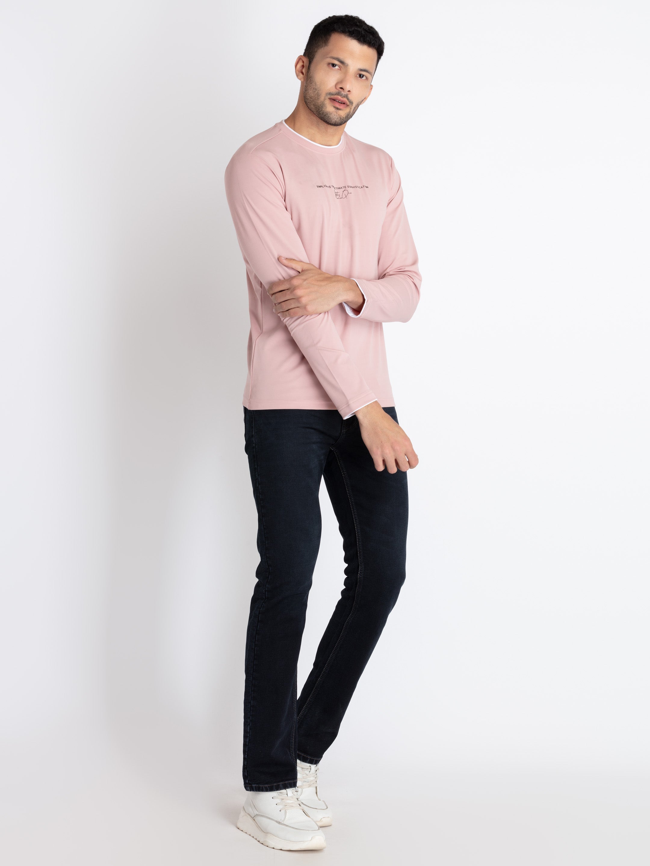 Mens Solid Round Neck T-Shirt