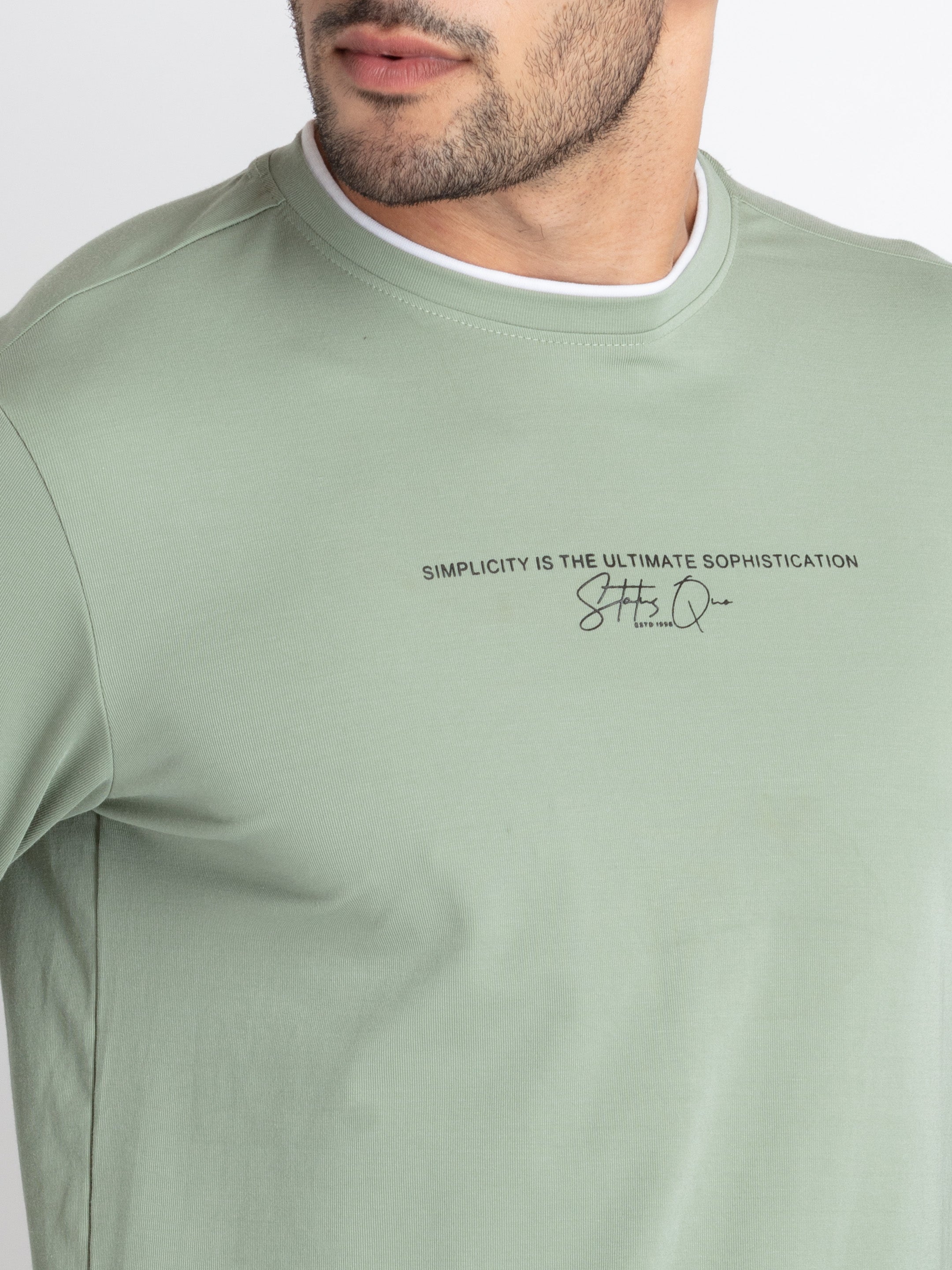 Mens Solid Round Neck T-Shirt