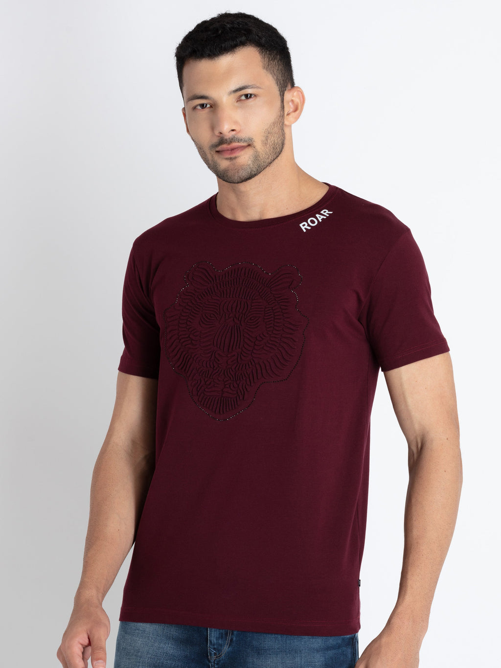 Mens Solid Round Neck T-Shirt