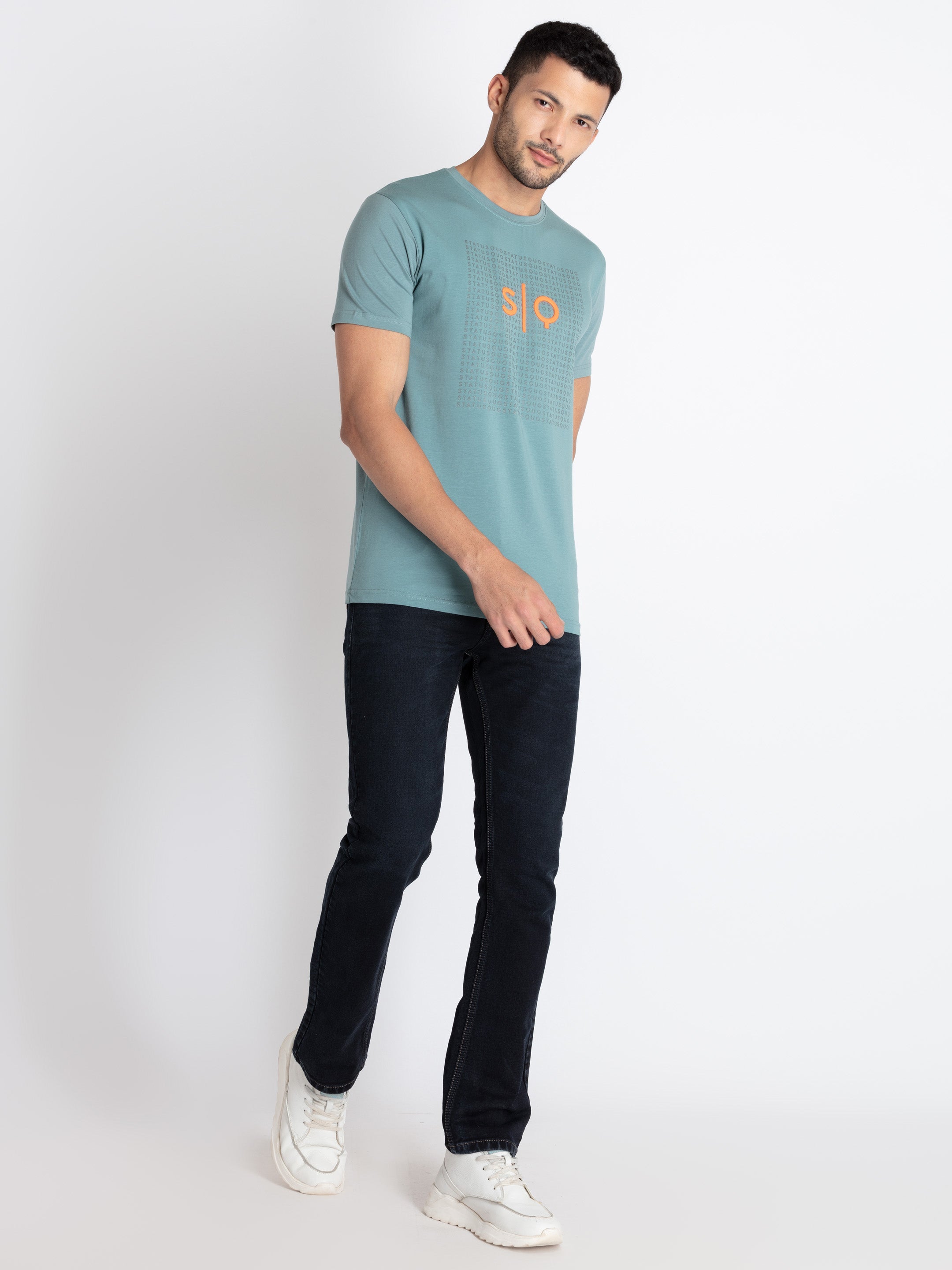 Mens Printed Round Neck T-Shirt