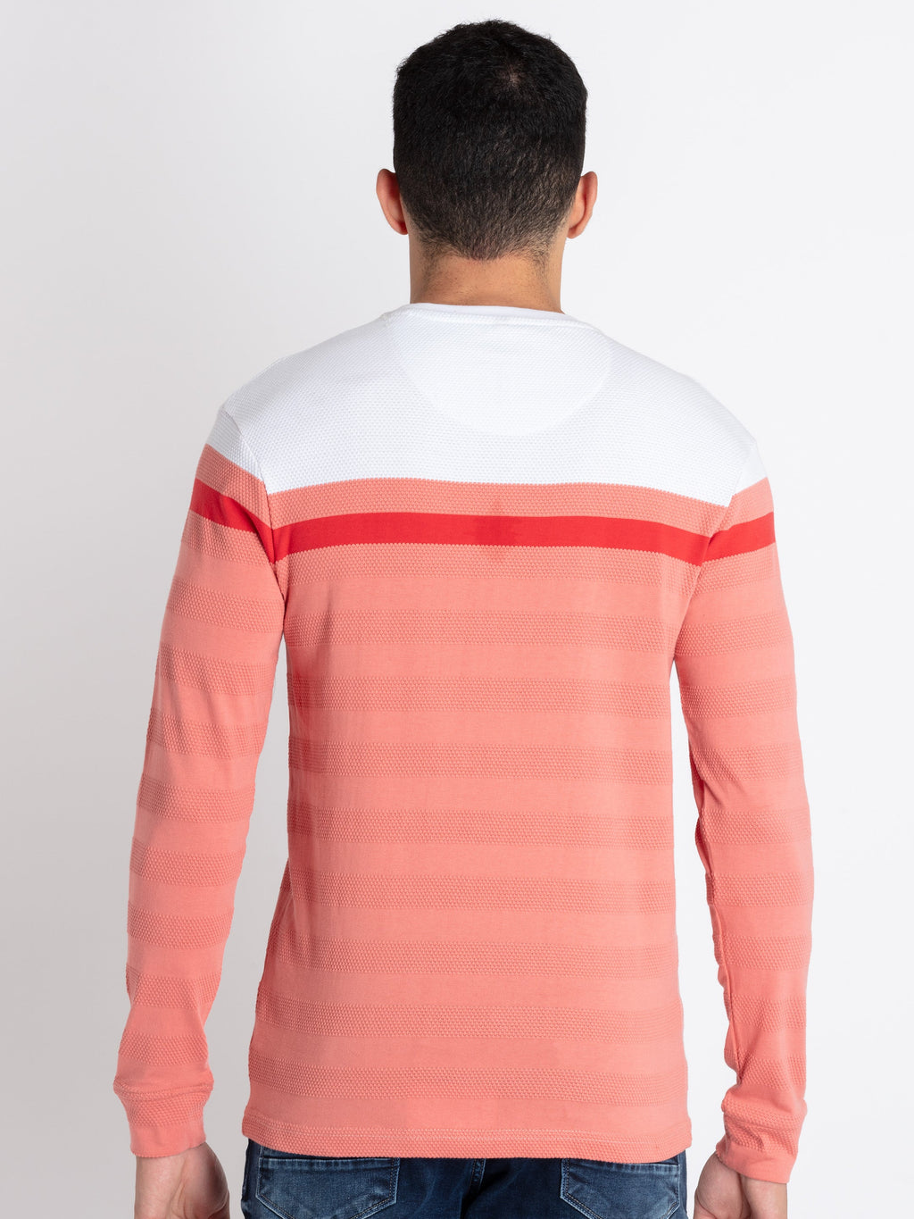 Mens Striped Round Neck T-Shirt