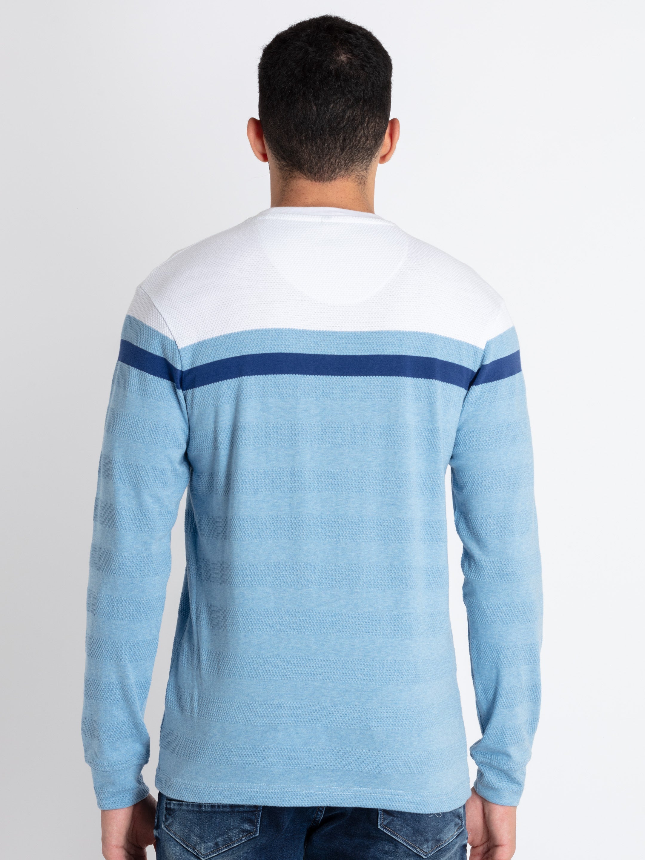 Mens Striped Round Neck T-Shirt