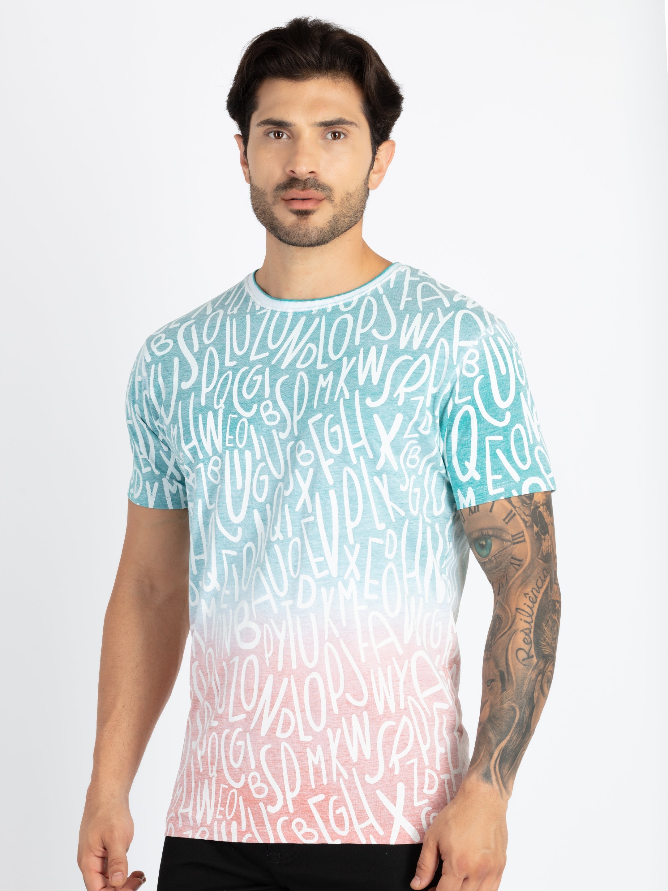 Mens All Over Printed Round Neck T-Shirt Secondary image