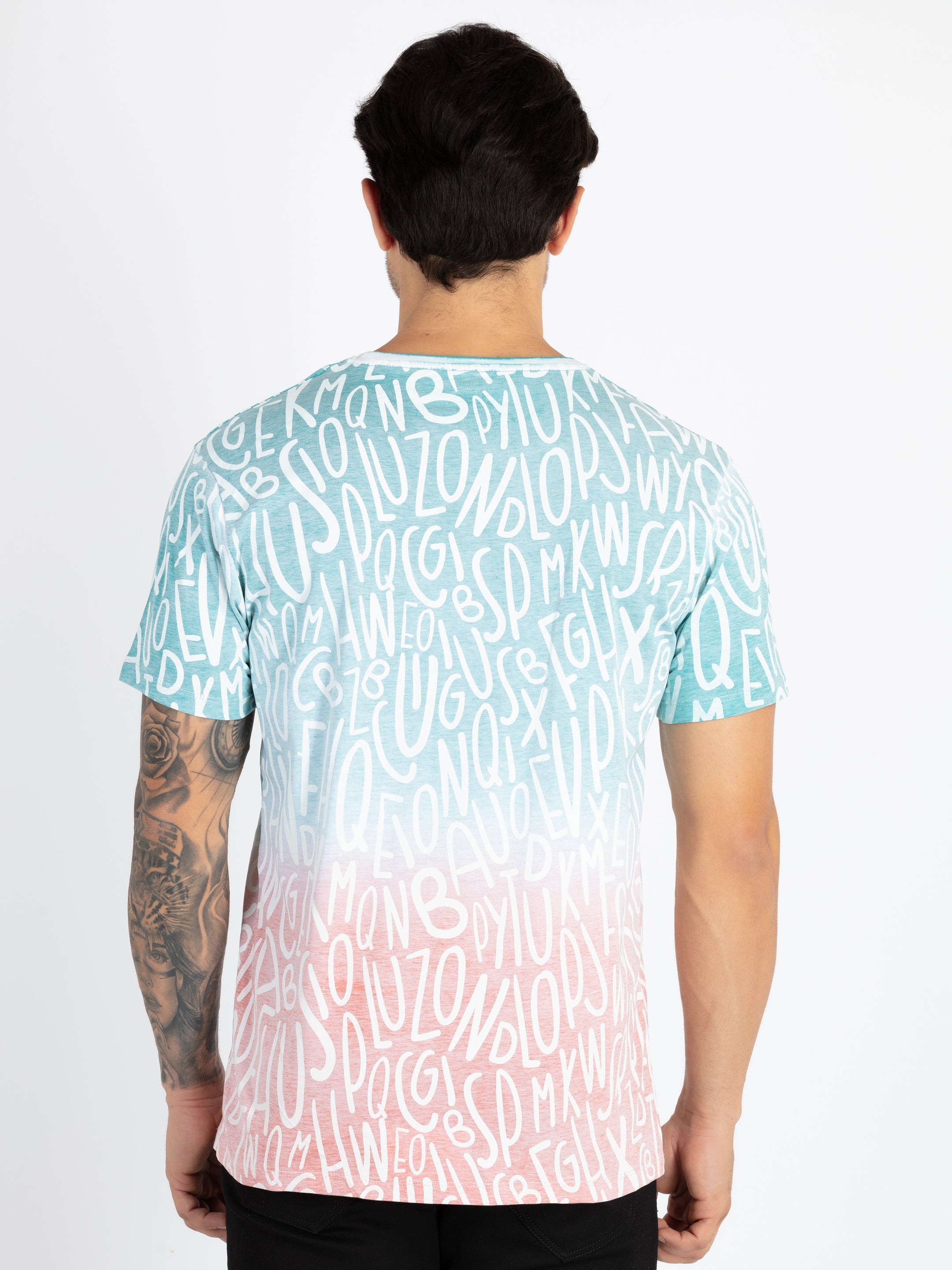 Mens All Over Printed Round Neck T-Shirt