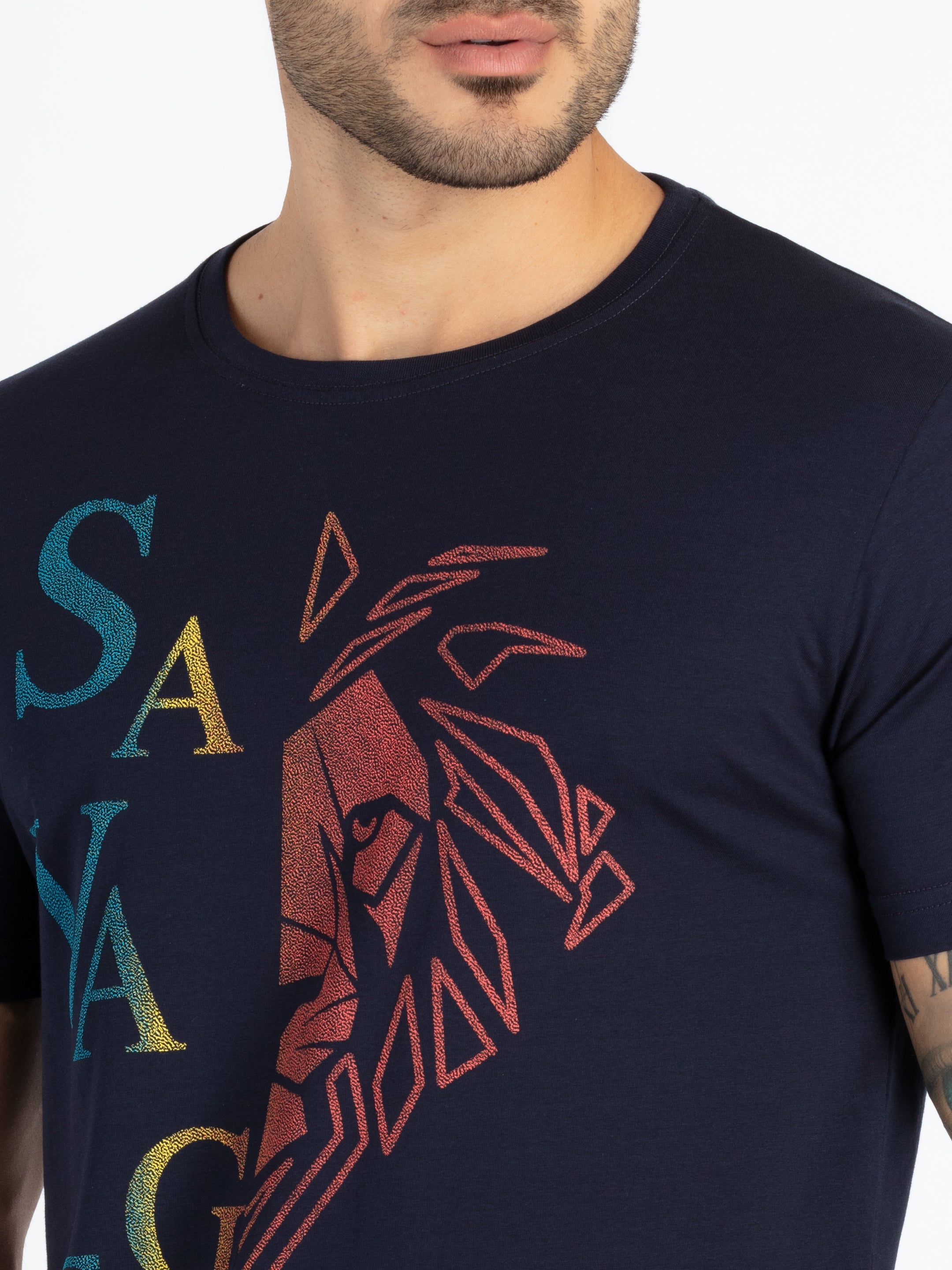 Mens Printed Round Neck T-Shirt